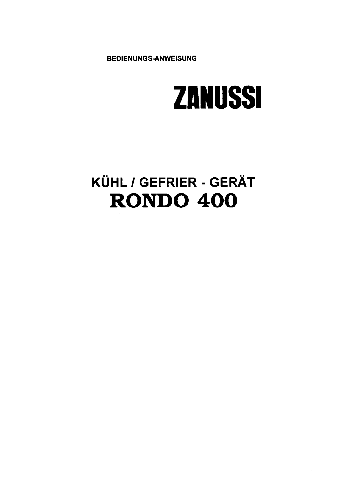 Zanussi ZF4ASIL, ZF4ASILS, ZF4ARED User Manual