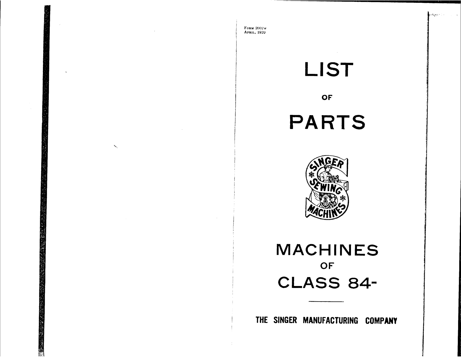 Singer 84-1 User Manual