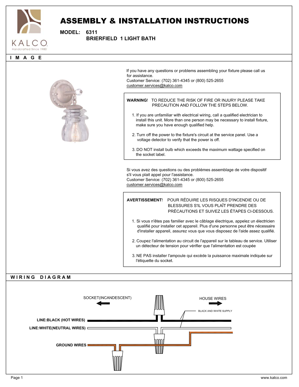 Kalco 6311PS Assembly Guide - ManualMachine.com