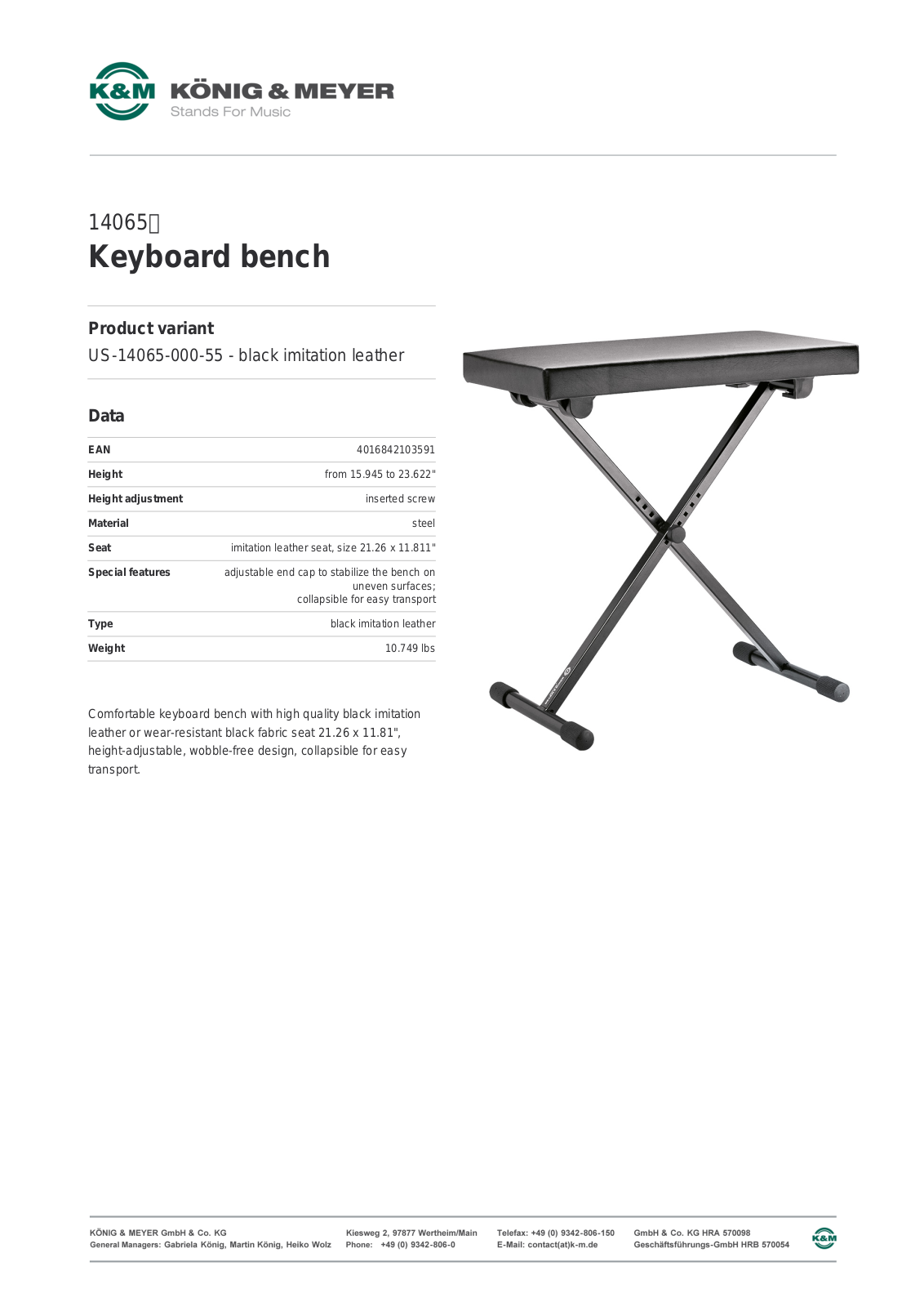 K&M 14065 Data Sheet