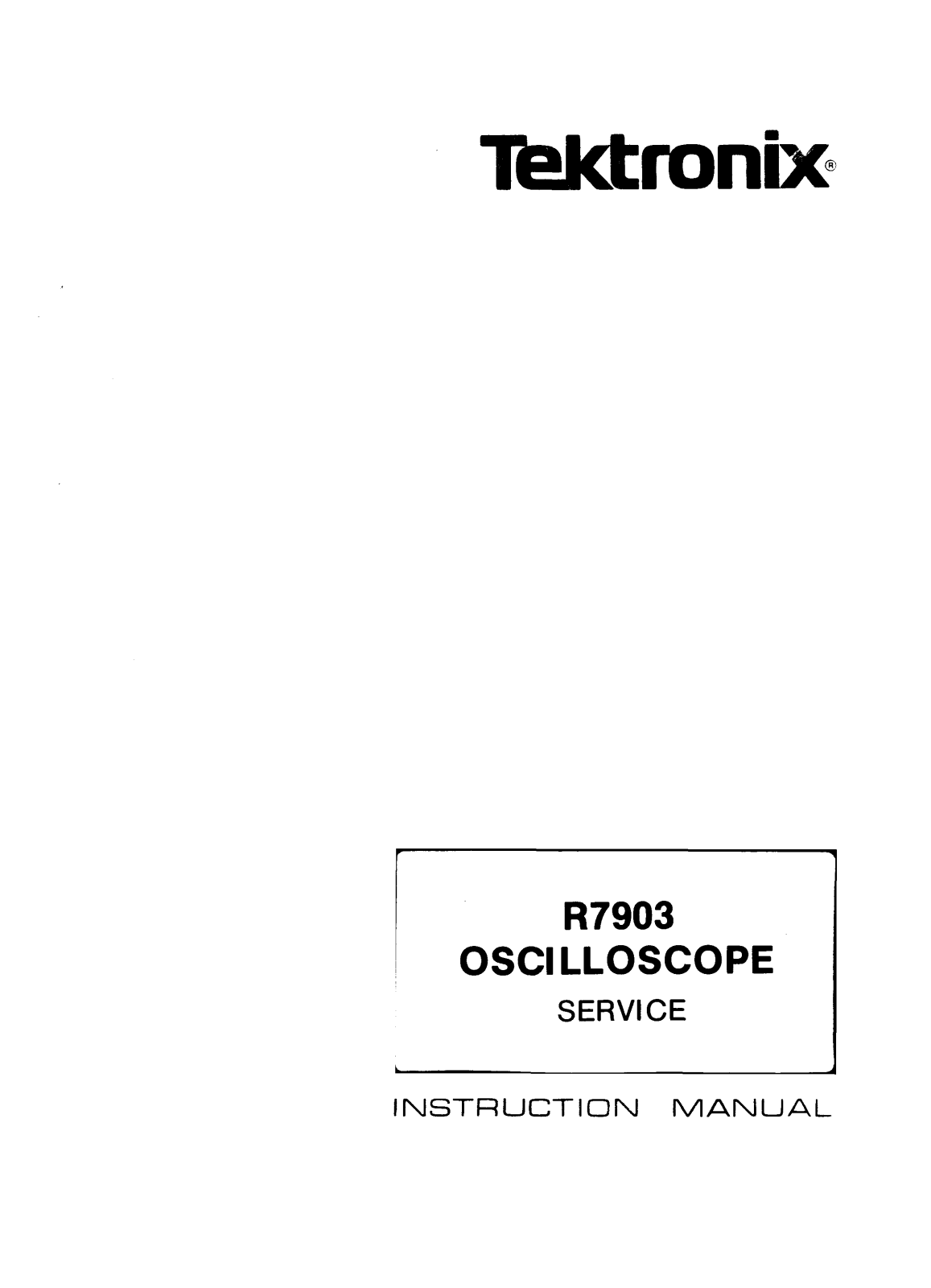 Tektronix R7903 Service manual