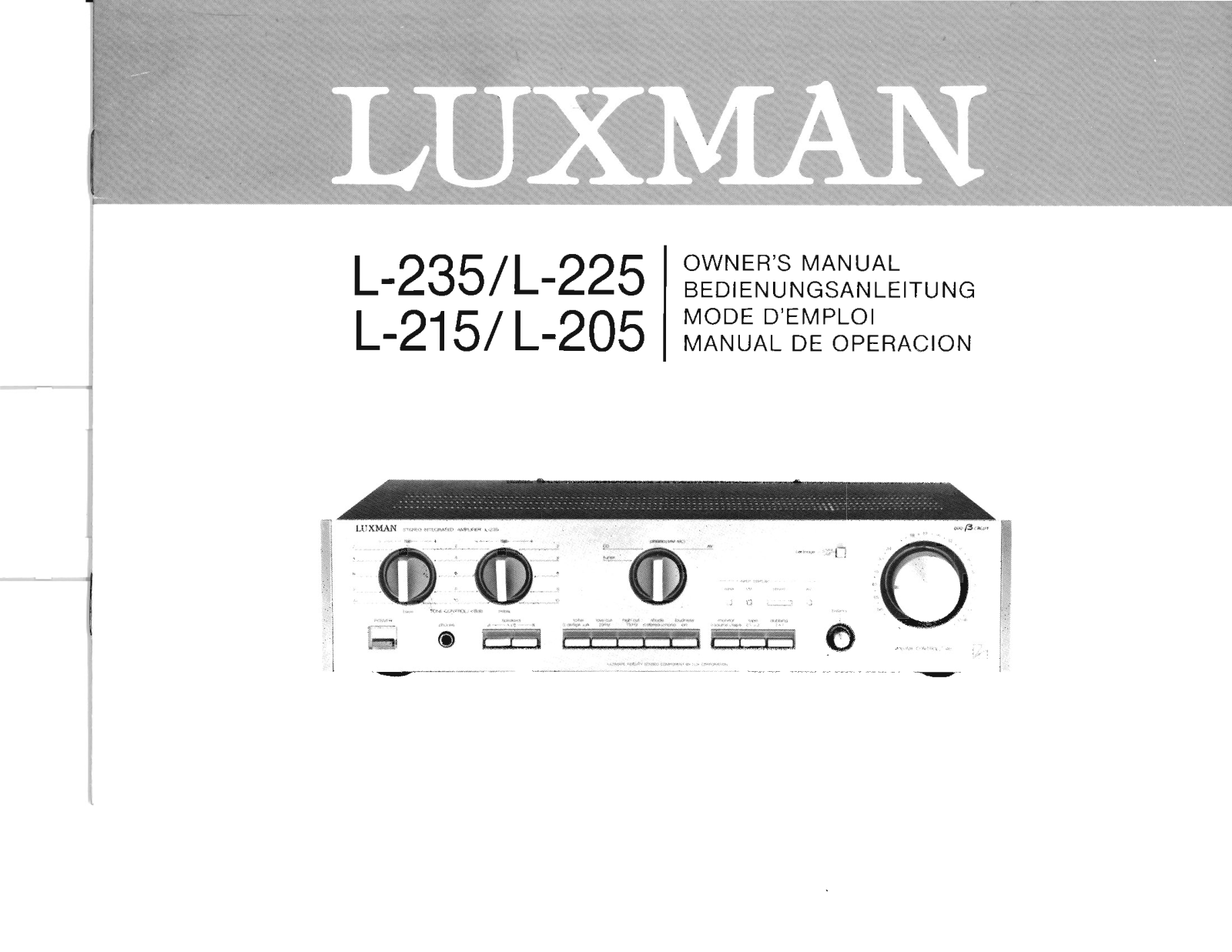 Luxman L-235, L-205 Owners Manual