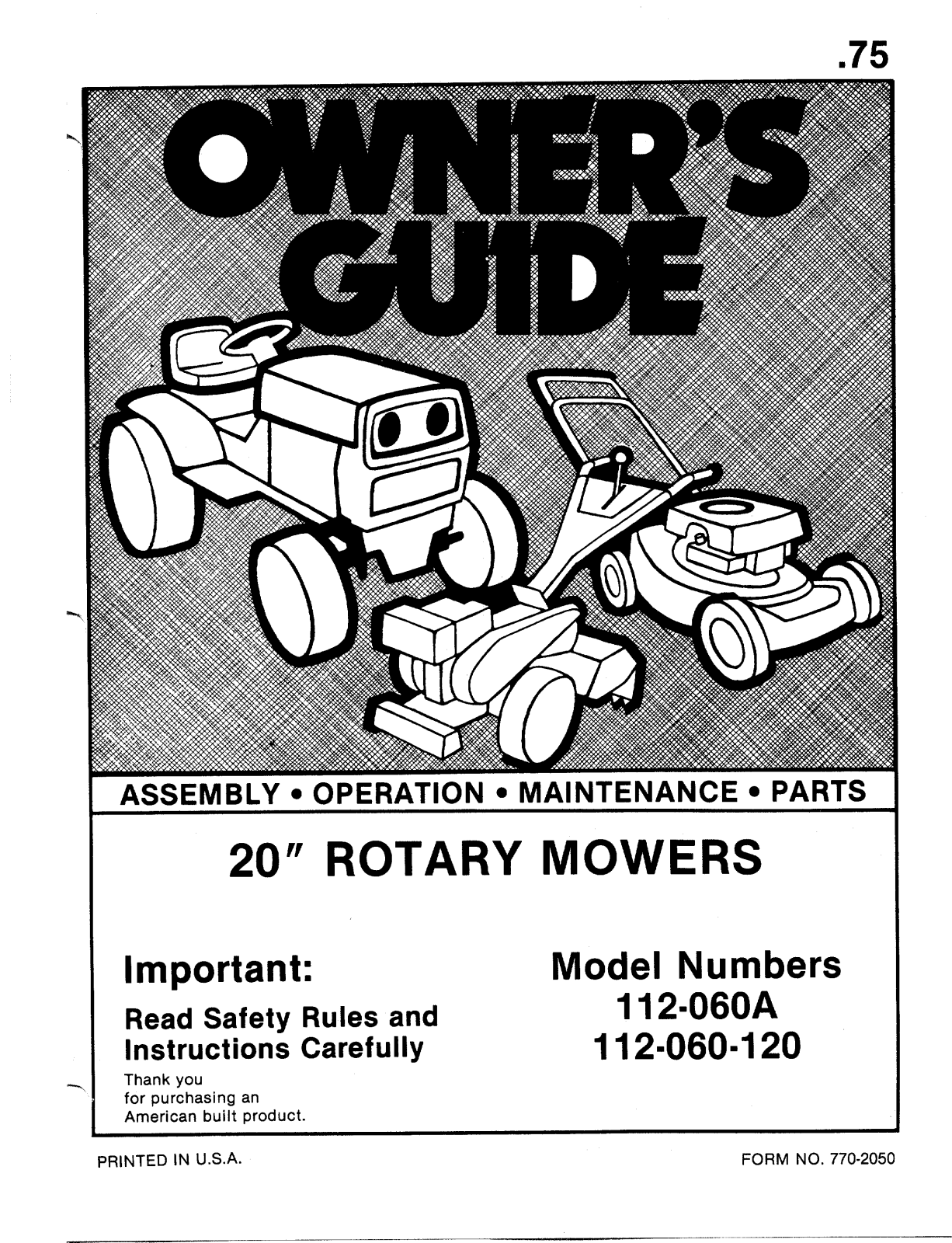 MTD 112-060-120 User Manual