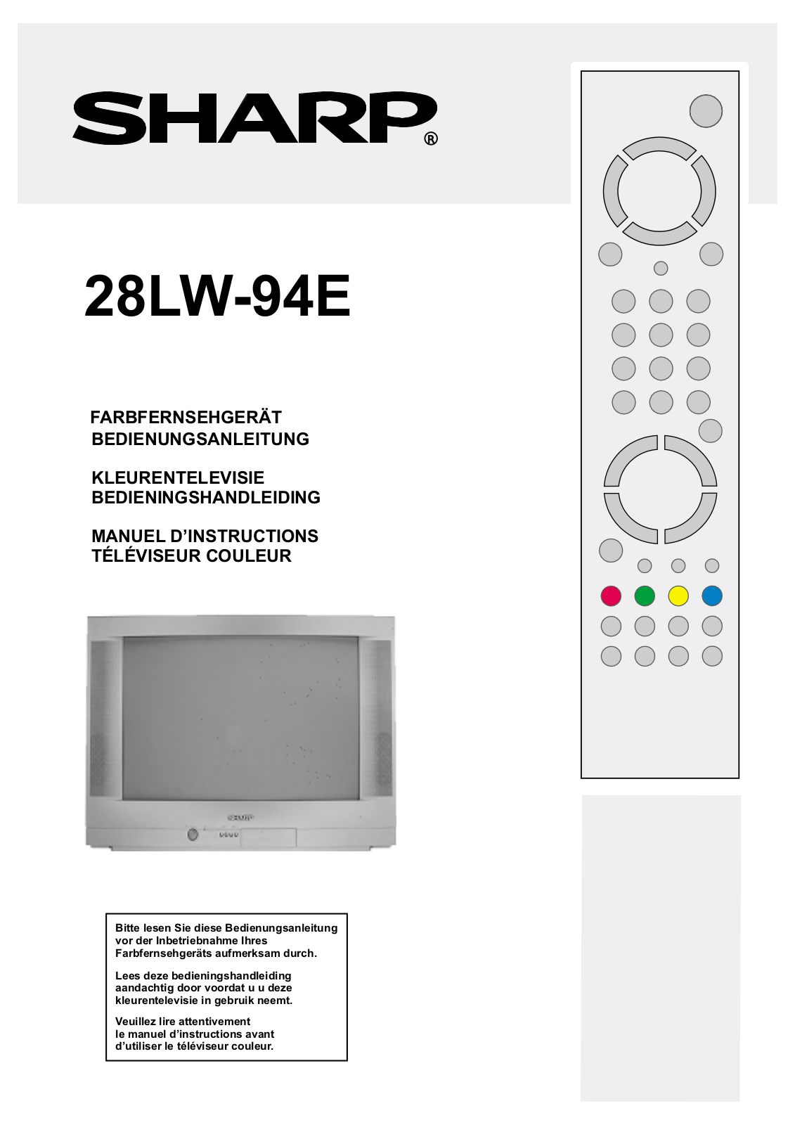 Sharp 28LW-94E User Manual