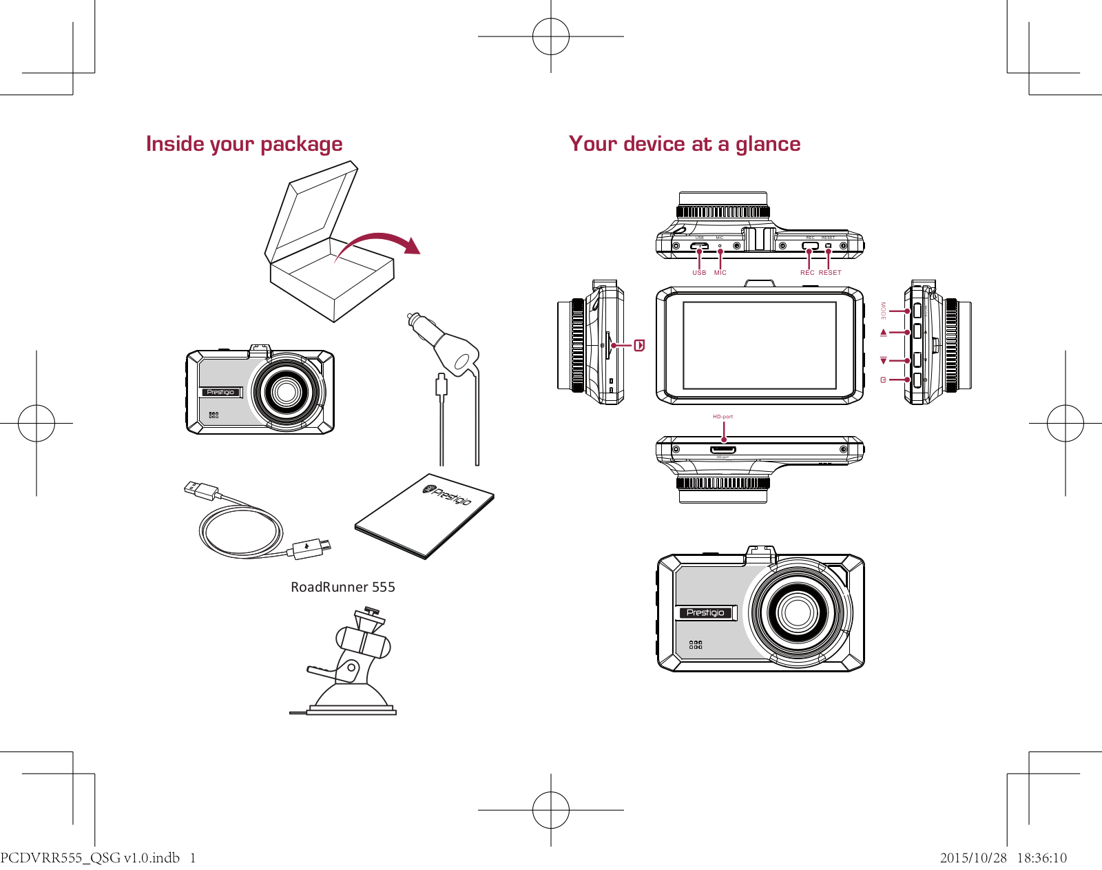 Prestigio PCD-VRR555 Quick Start Guide