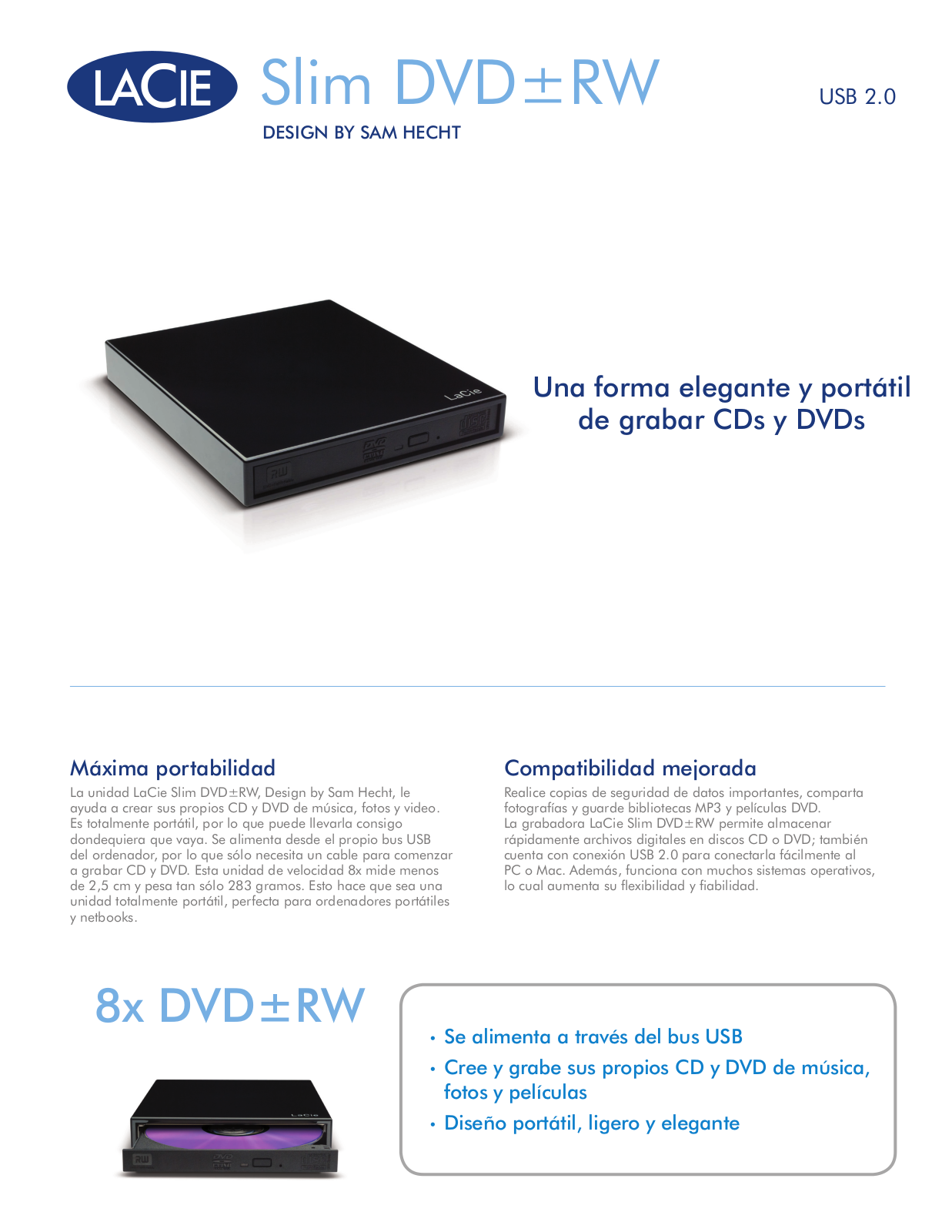 Lacie SLIM DVD±RW DATASHEET