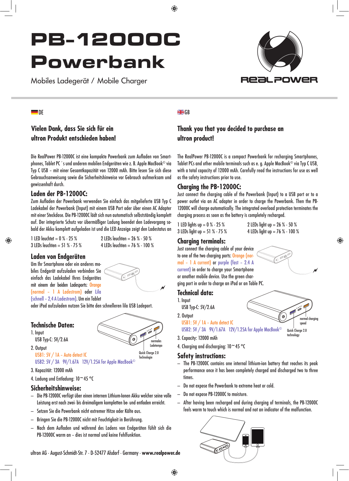 RealPower PB-1200C User Manual