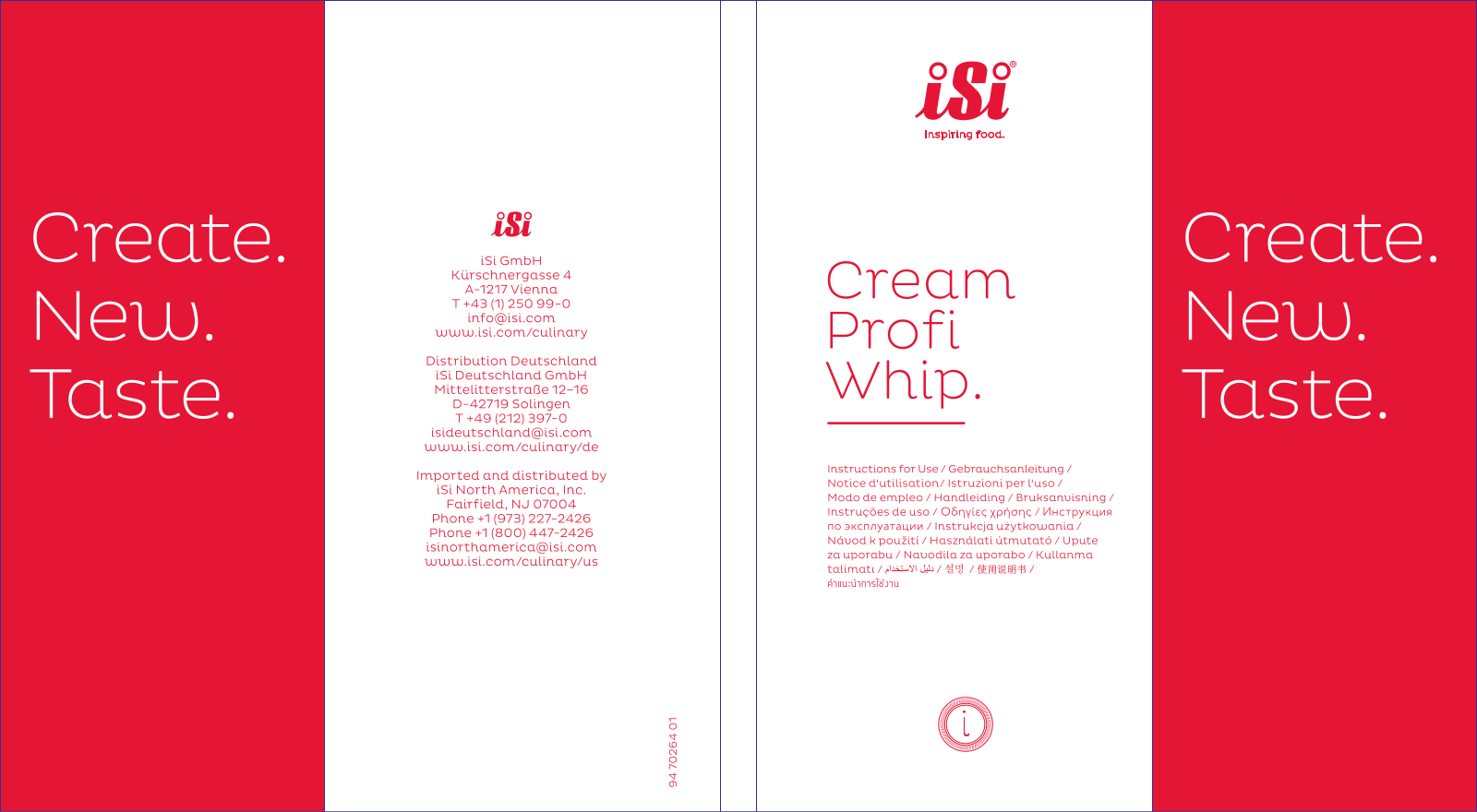 iSi Cream Profi Whip Plus 0,5 l, Cream Profi Whip Plus 1 l User Manual