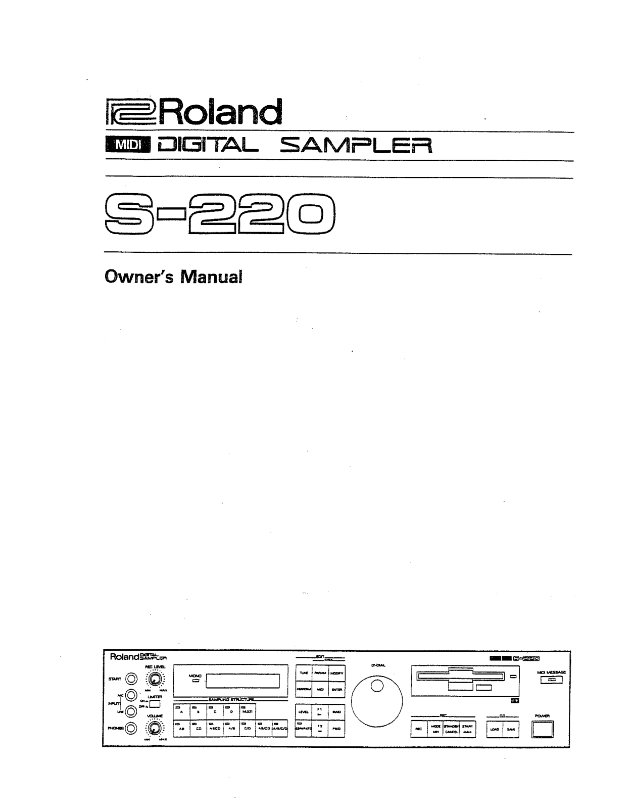 Roland S-220 User Manual