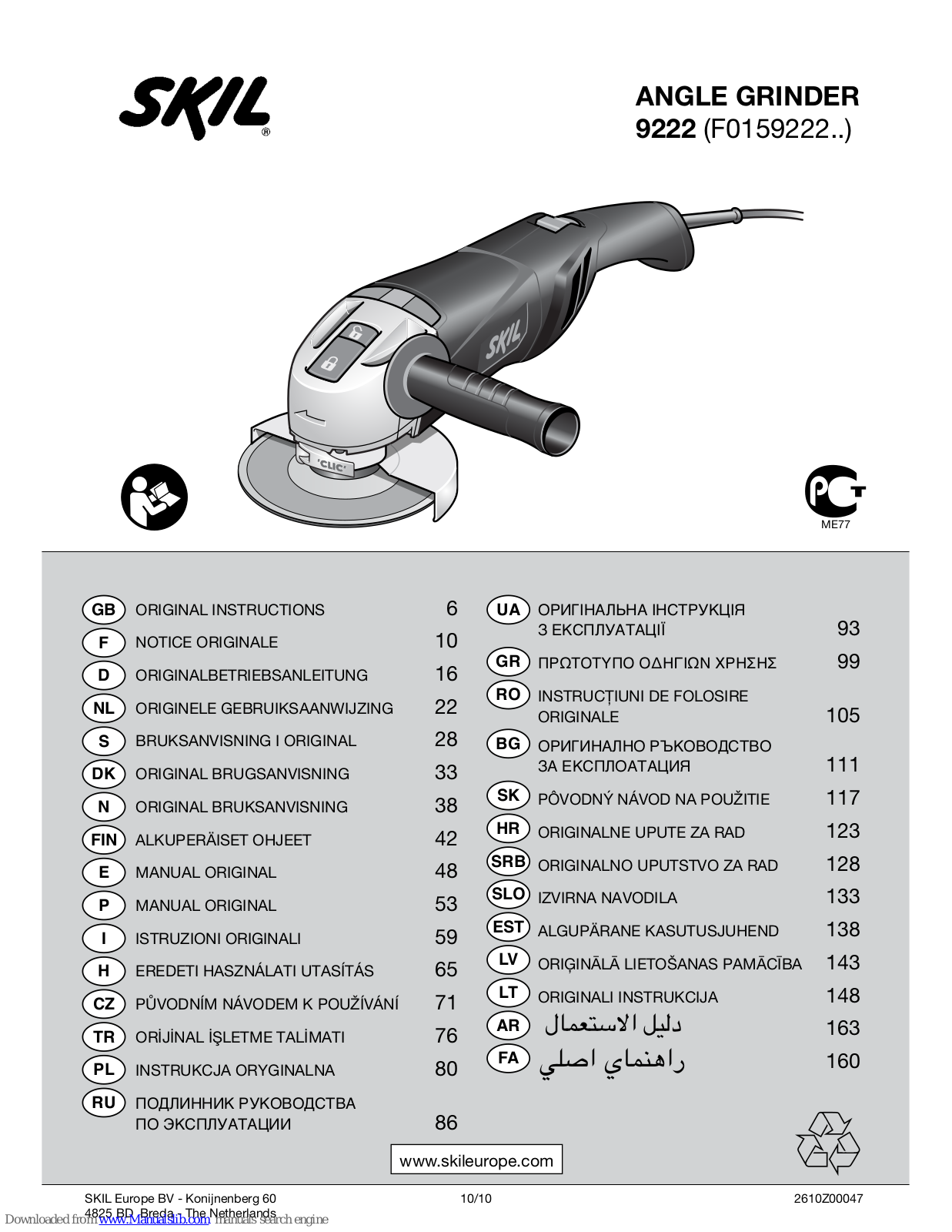 Skil 9222,9780,F0159222 Series Instructions Manual