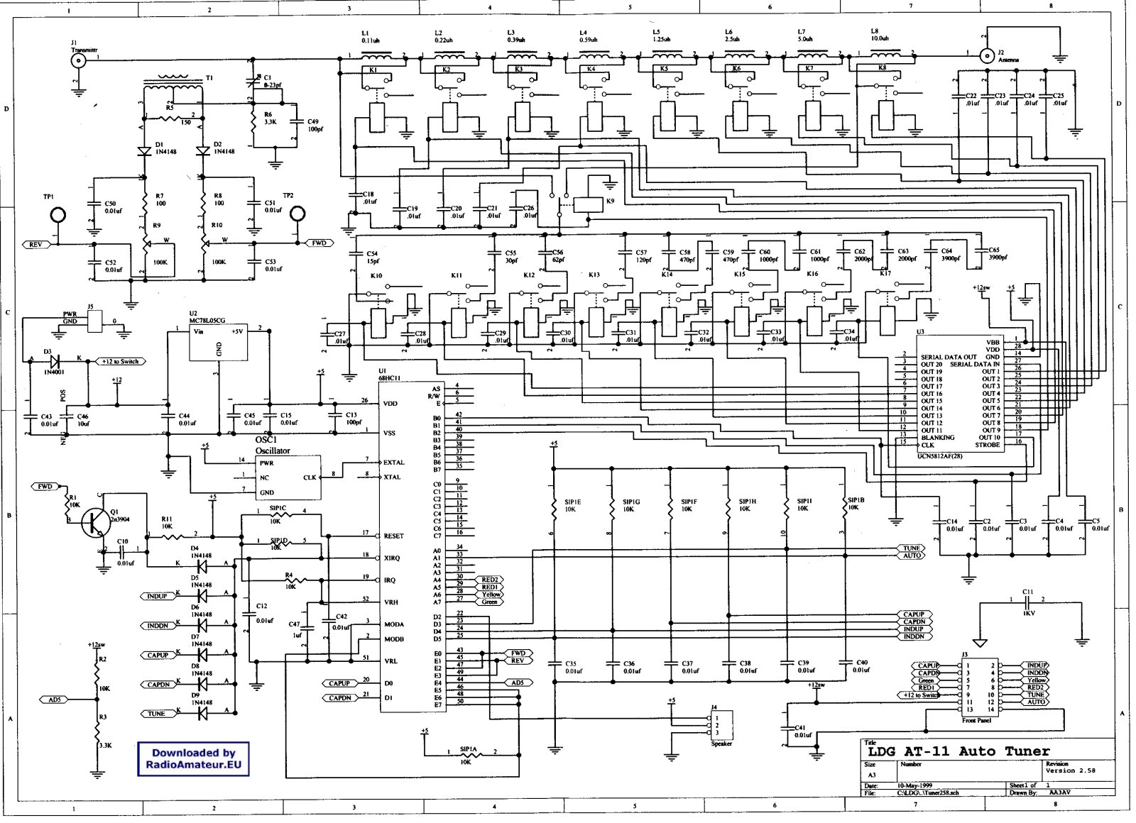 LDG AT-11 Schematics
