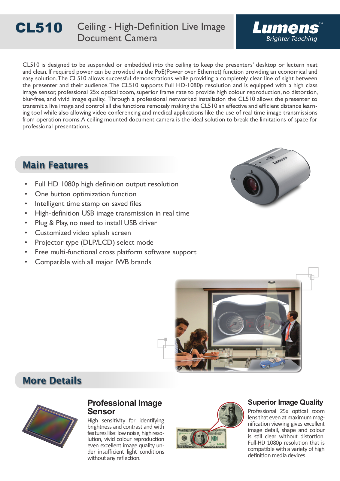 Lumens CL510 Datasheet