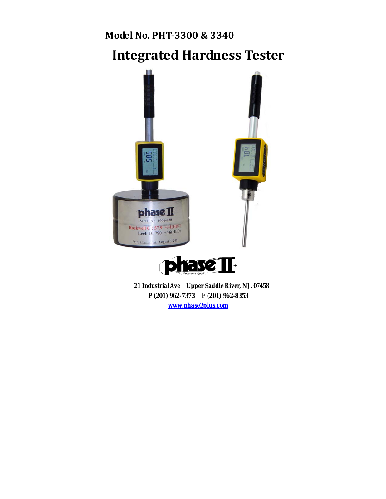 phase II PHT-3300, PHT-3340 User Manual - ManualMachine.com