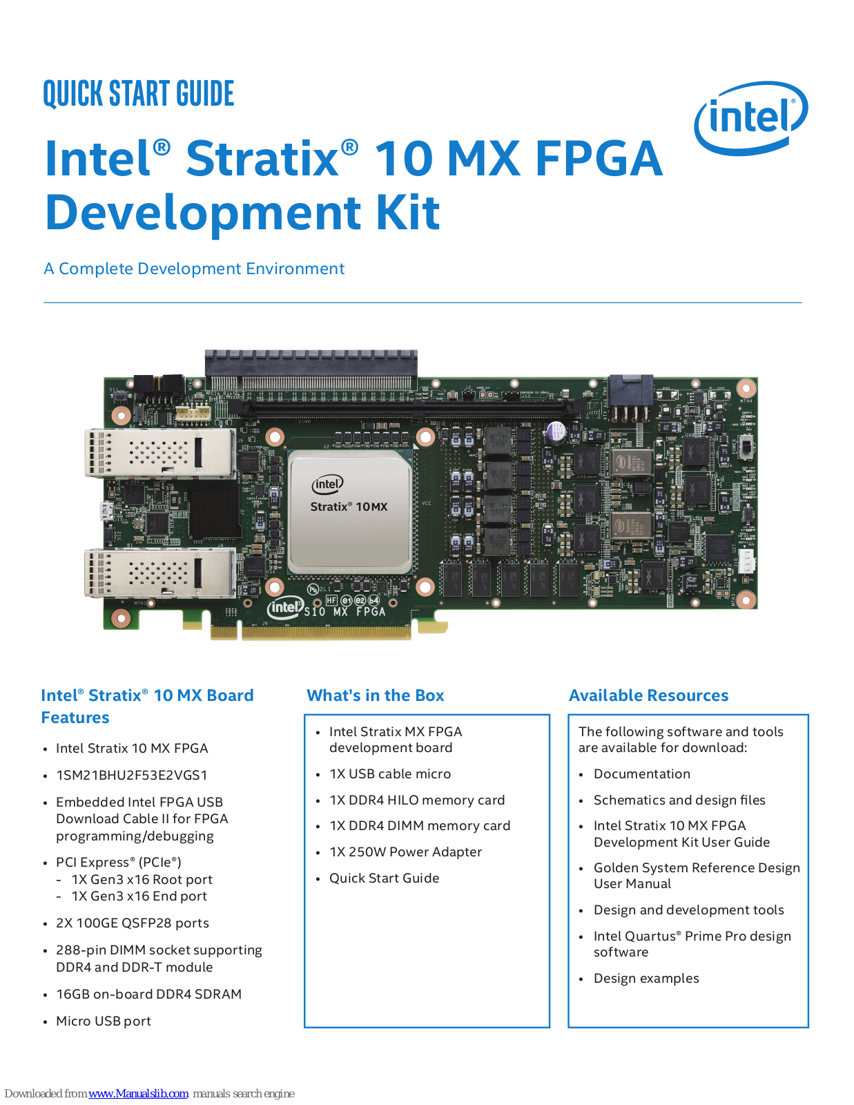 Intel Stratix 10MX Quick Start Manual