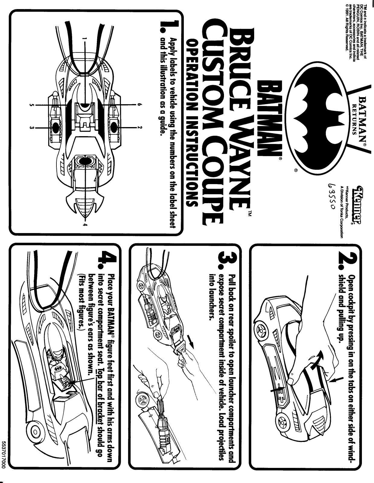 HASBRO Batman Returns-Bruce Wayne Custom Coupe User Manual