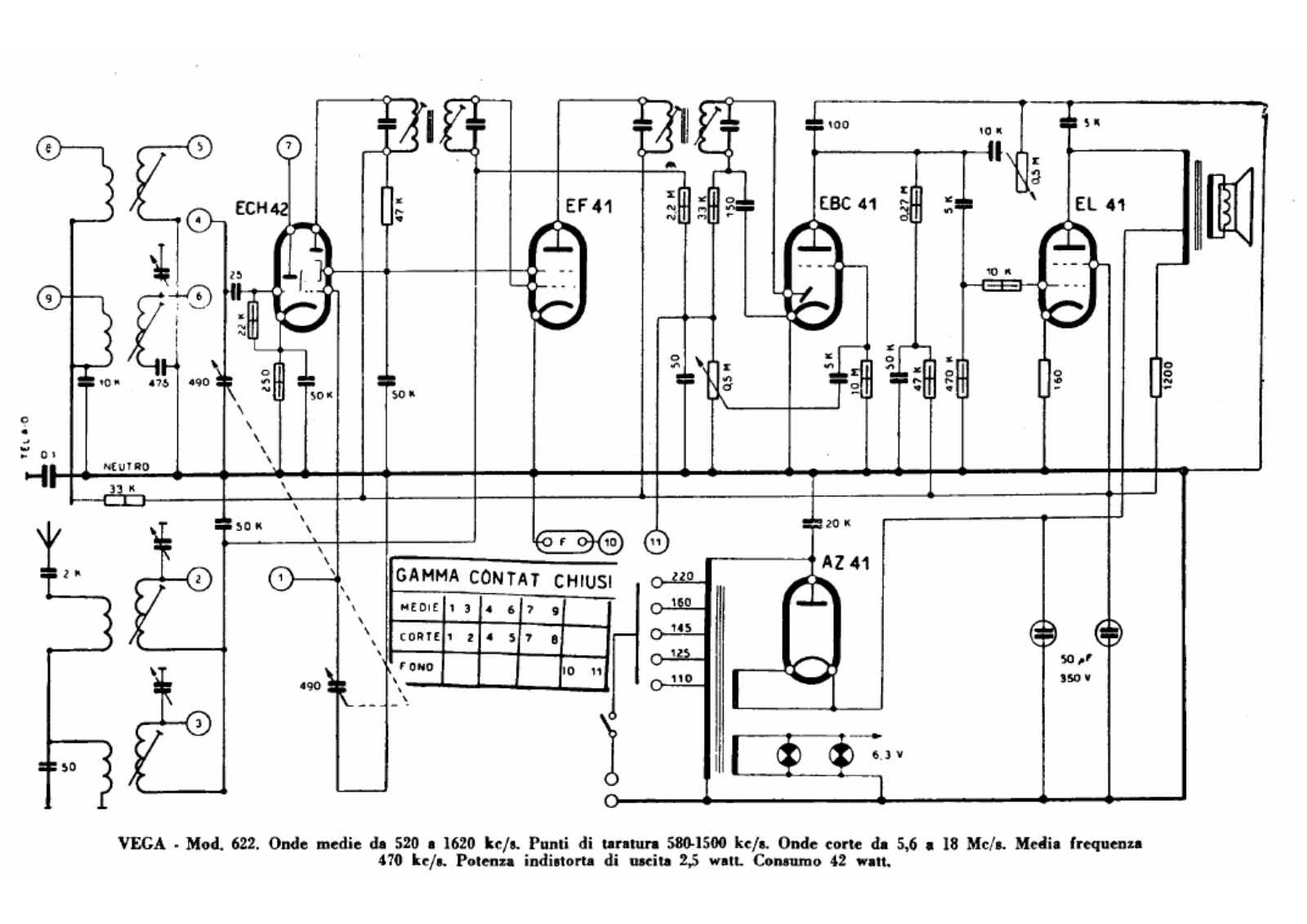 Vega 622 schematic