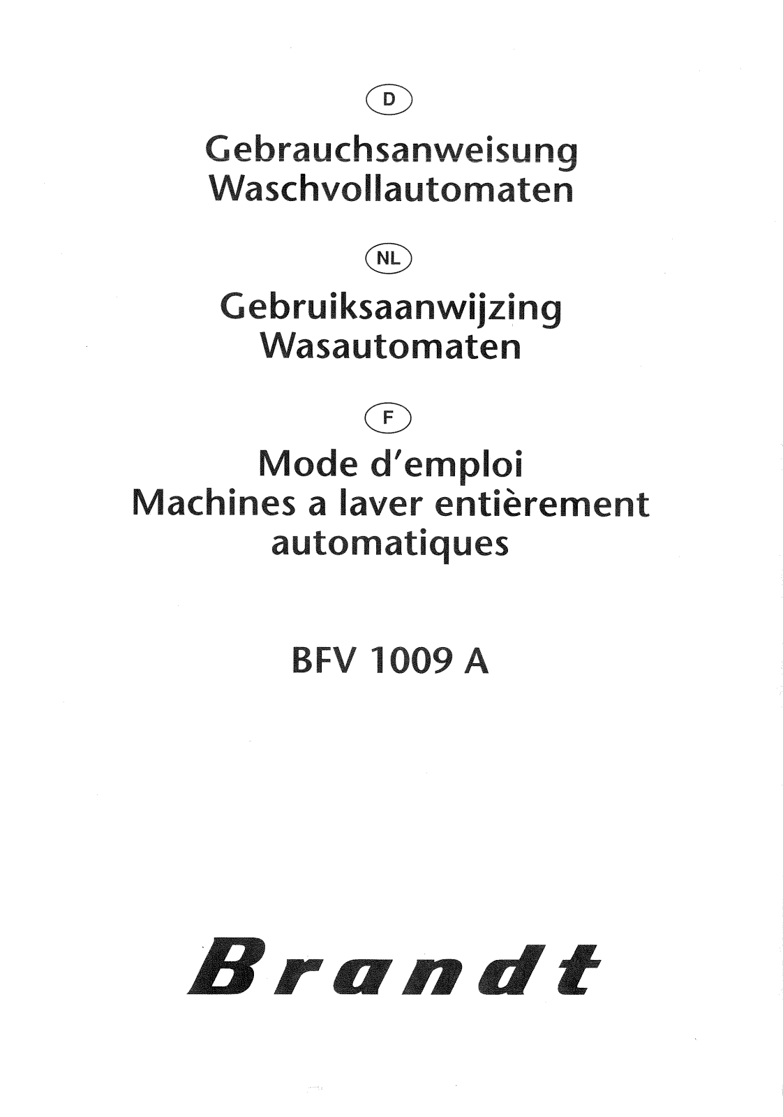 Brandt BFV1009A User Manual