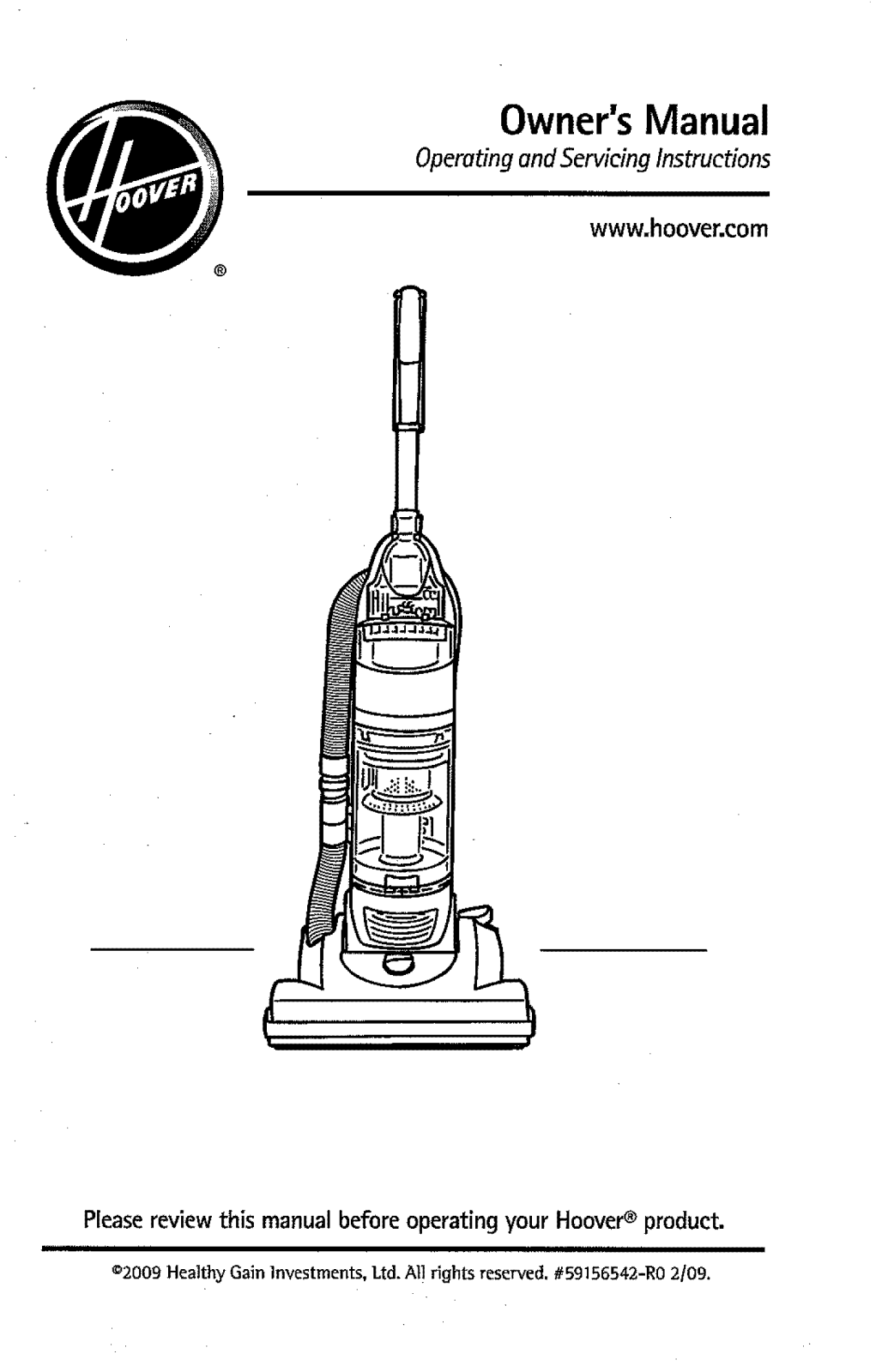 Hoover UH70055 Owner’s Manual