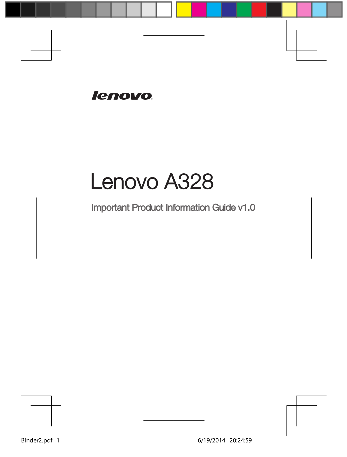 Lenovo A328 Important Product Information Guide