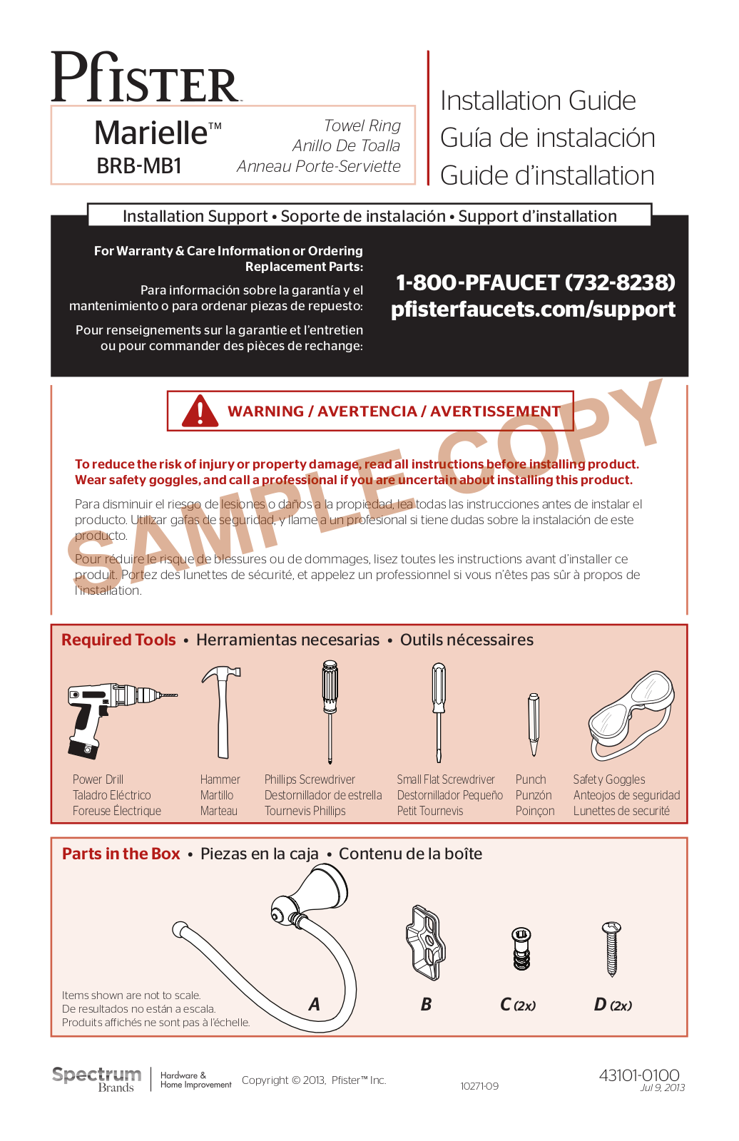 Pfister BRB-MB1K User Manual