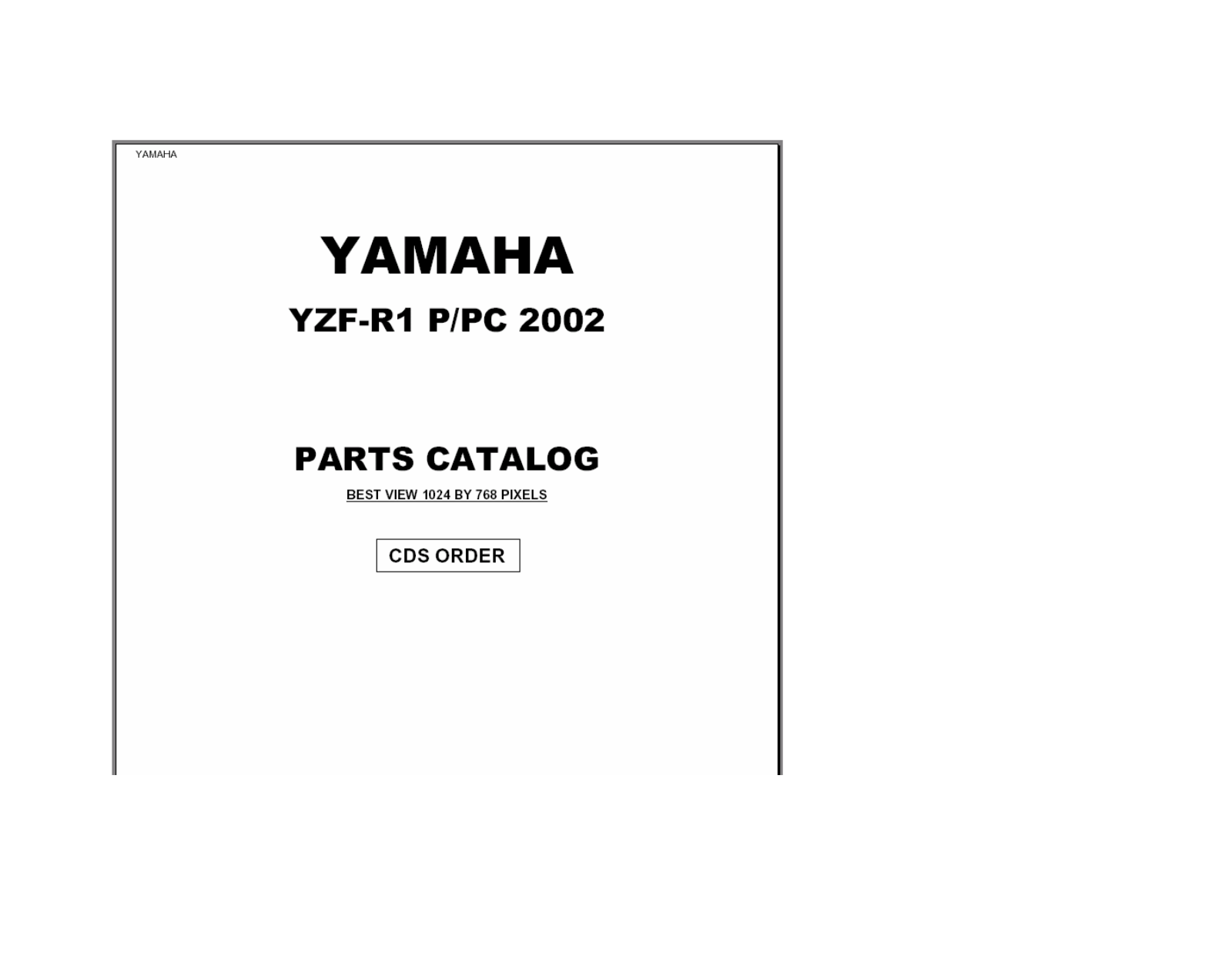 Yamaha YZF-R1 2002 Parts Catalogue