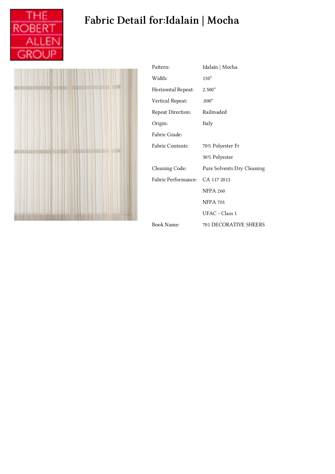 Robert Allen RALF1549 Specifications - ManualMachine.com