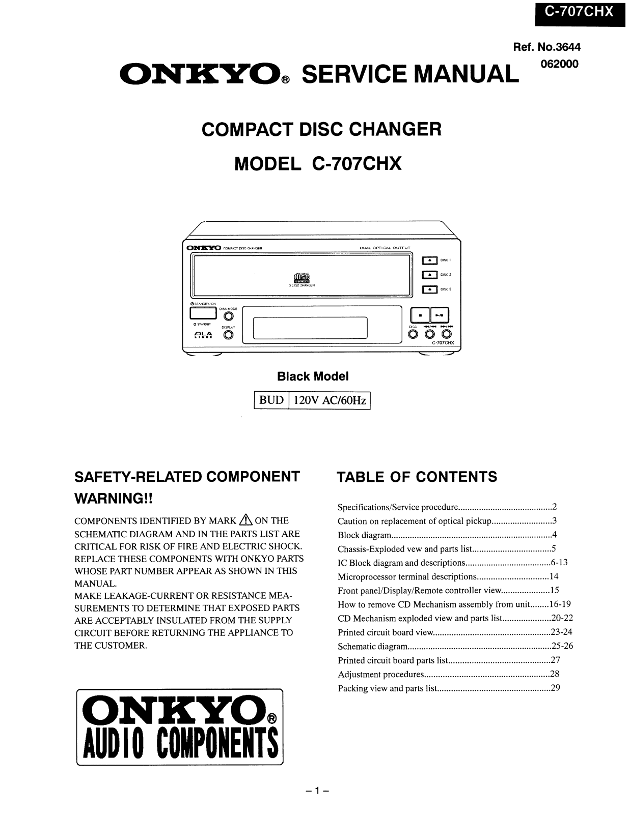 Onkyo C-707-CHX Service manual