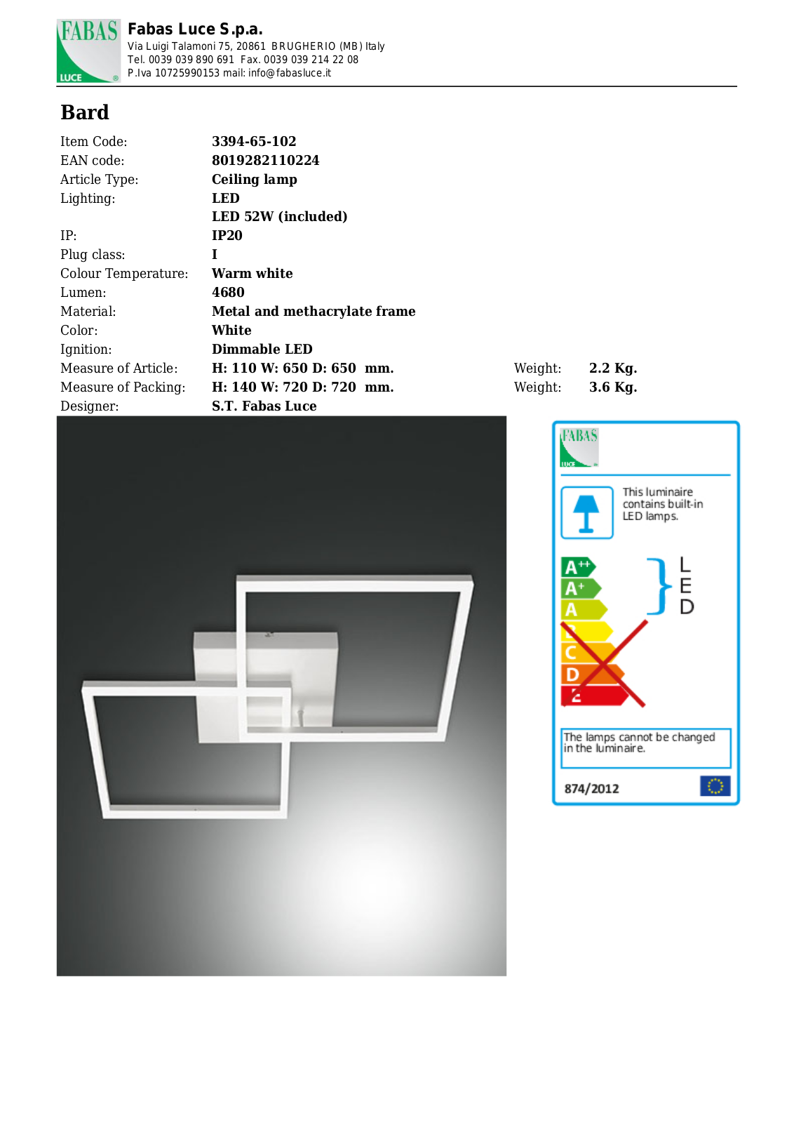 Bard 3394-65-102 User Manual