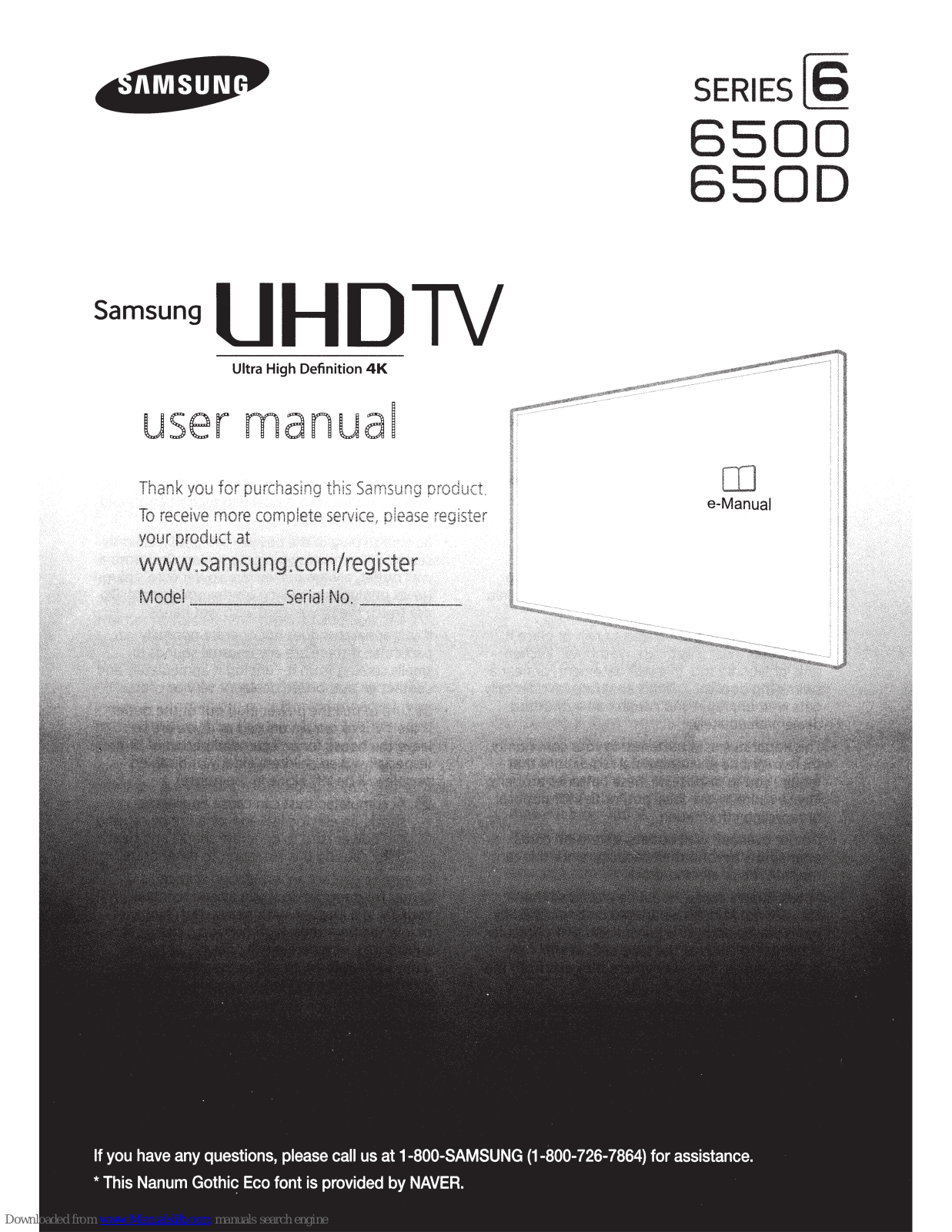 Samsung UN40JU650D, UN48JU650D, UN50JU6500, UN55JU6500, UN50JU650D User Manual - ManualMachine.com