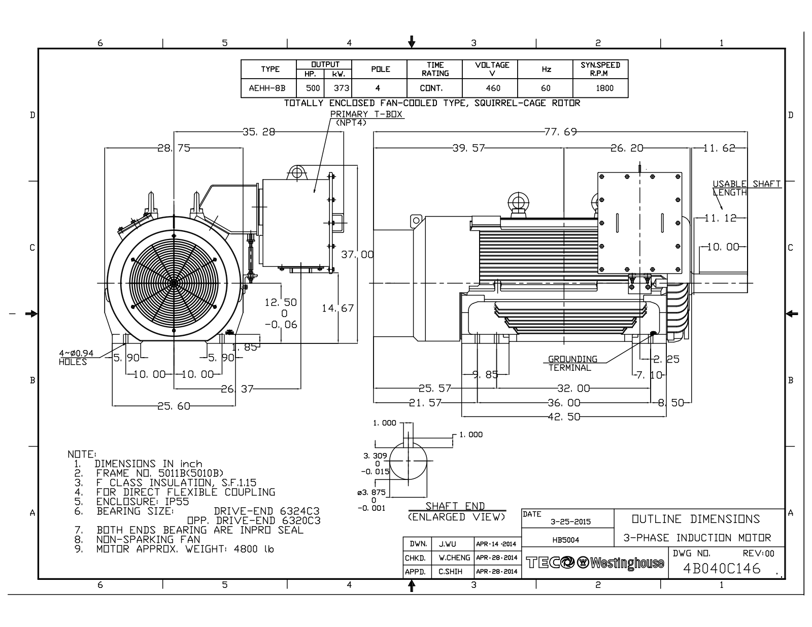 Teco HB5004 Reference Drawing