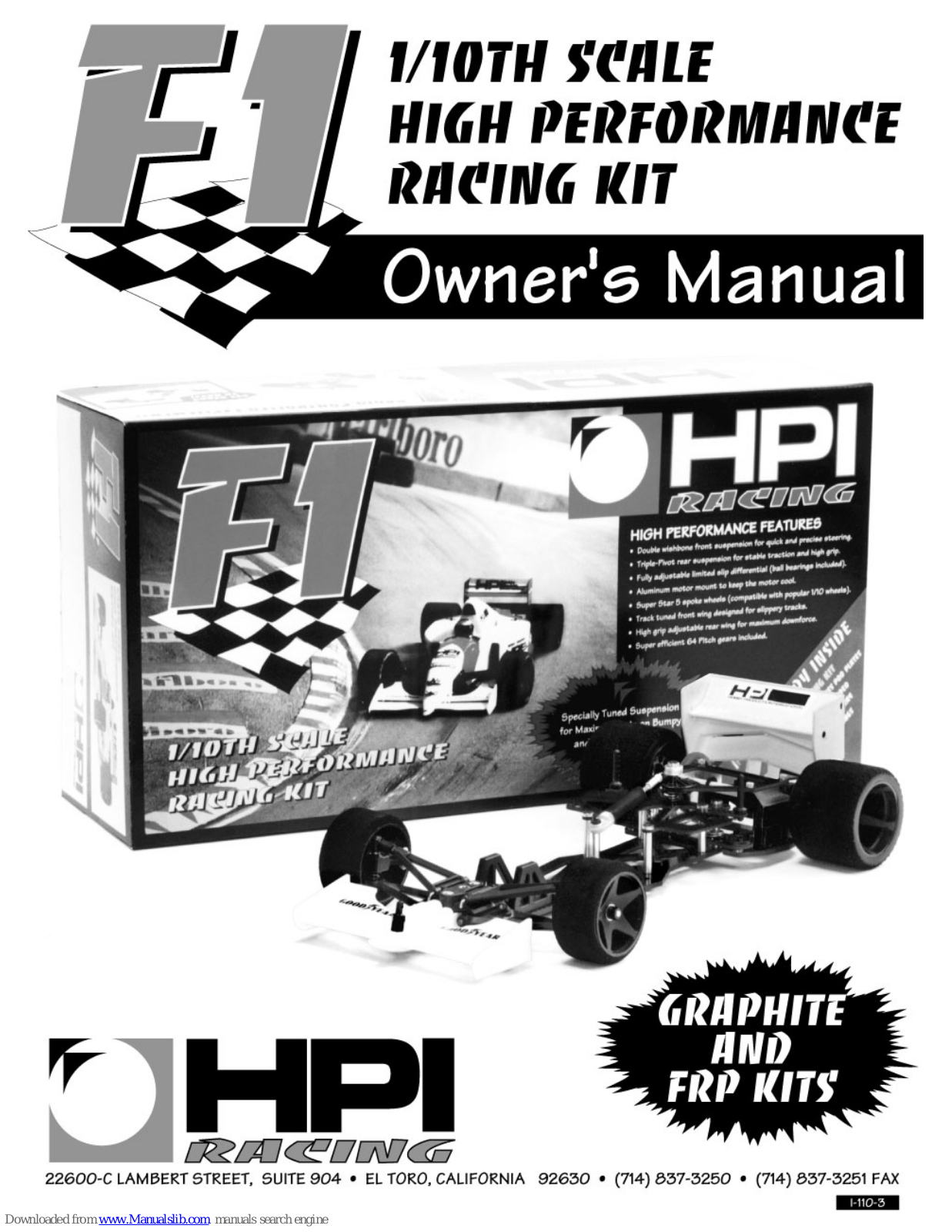 HPI Racing F1 Owner's Manual