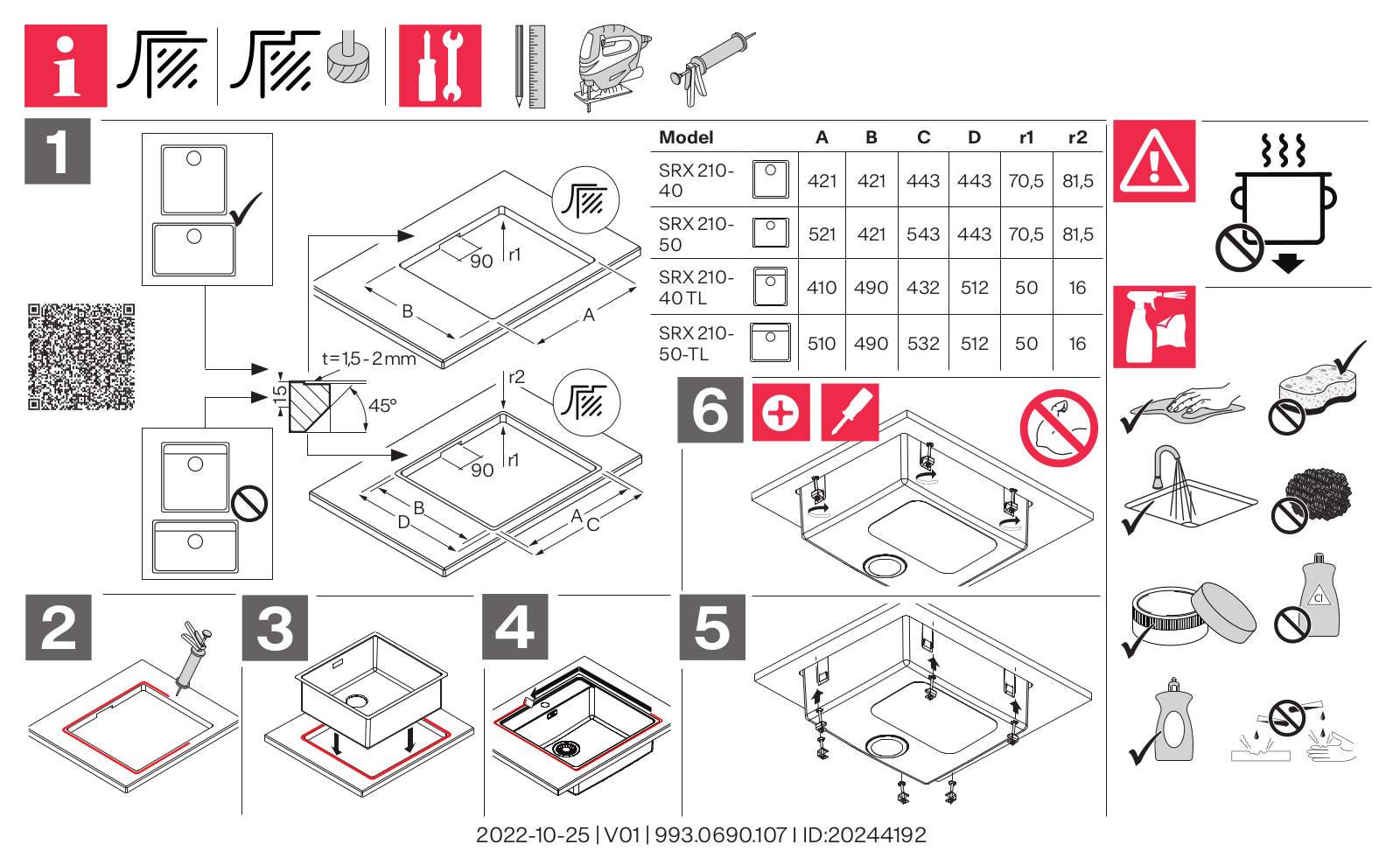 FRANKE SRX 210-40, SRX 210-50, SRX 210-40 TL, SRX 210-50-TL User guide - ManualMachine.com