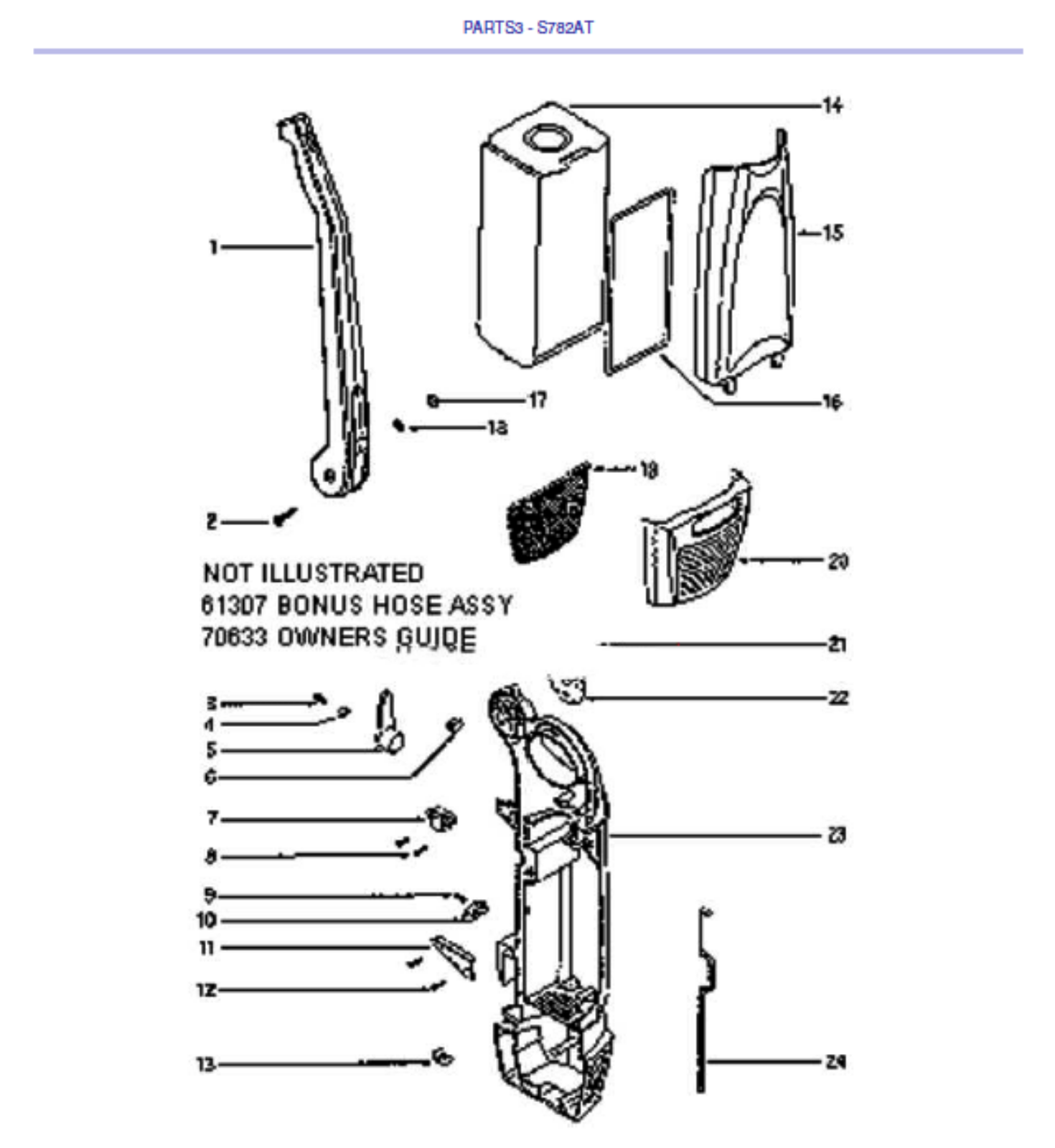 Sanitaire S7282at Owner's Manual