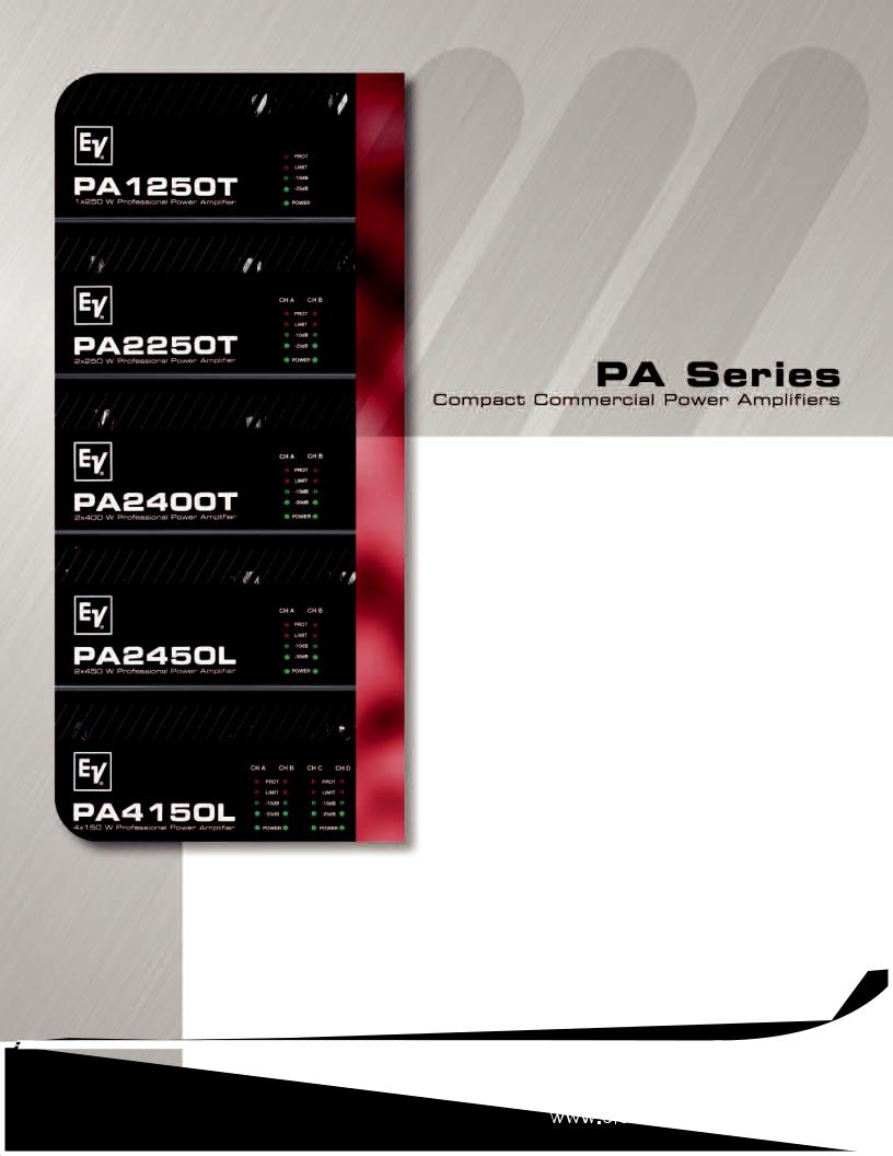 Electro-Voice PA 4150L, PA 2450L, PA 2400T, PA 1250T, PA 2250T User Manual