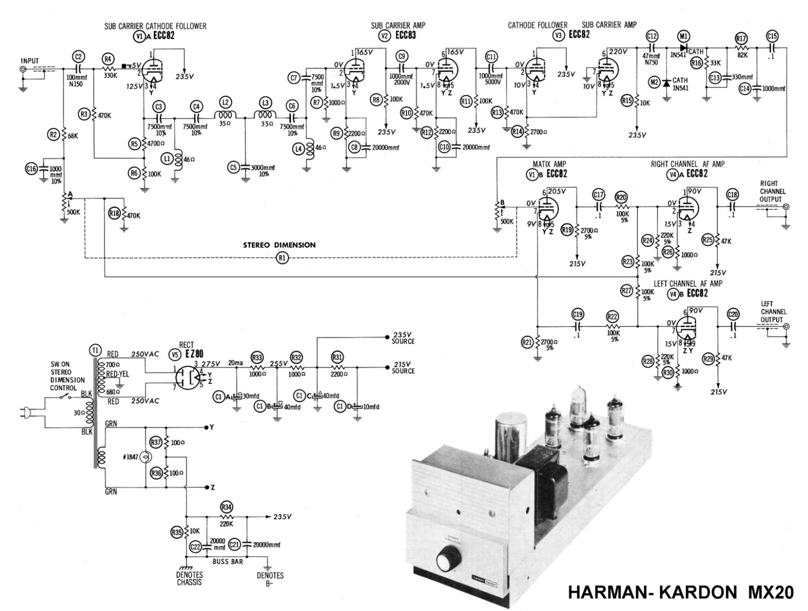 Harman Kardon MX-20 Schematic