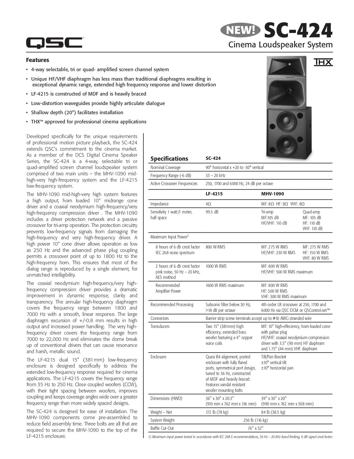 QSC SC-424 Brochure