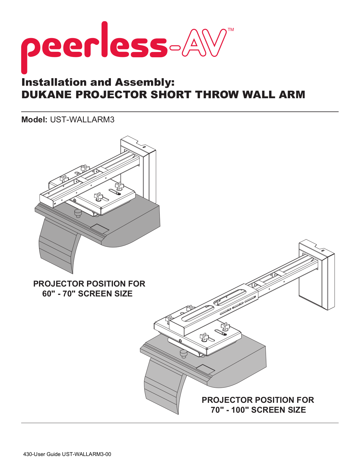 Peerless Industries UST-WallArm3 User Manual