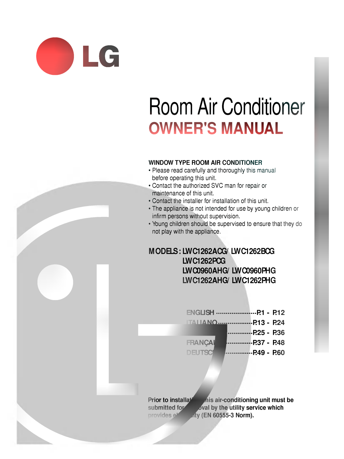 LG LWC1262PAG Owner’s Manual