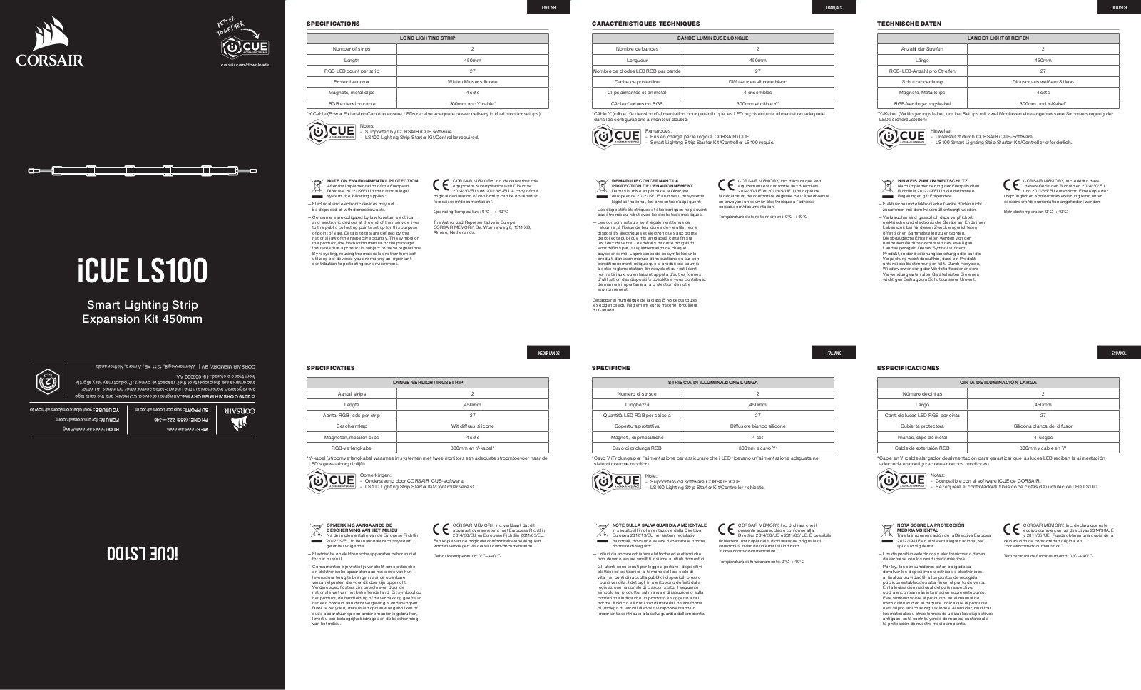 Corsair CD-9010001-WW/SS Product Data Sheet