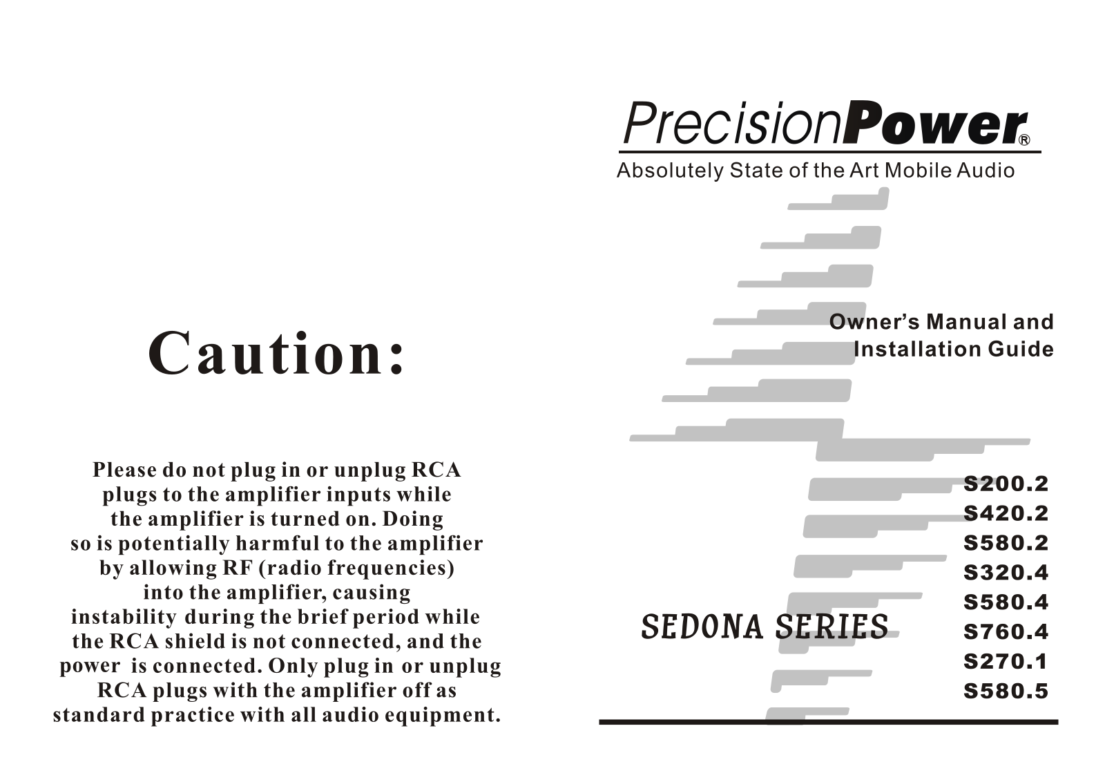 Precision power S580.2, S420.2, S320.4, S200.2, S580.5 Manual