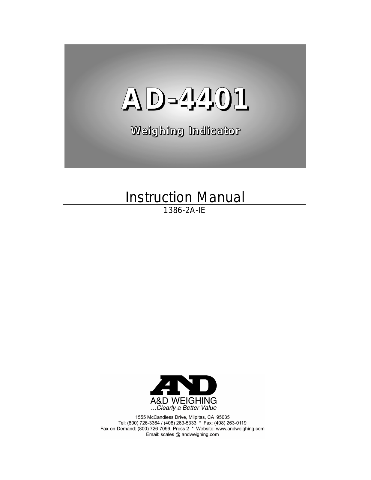 A&D AD-4401 User Manual