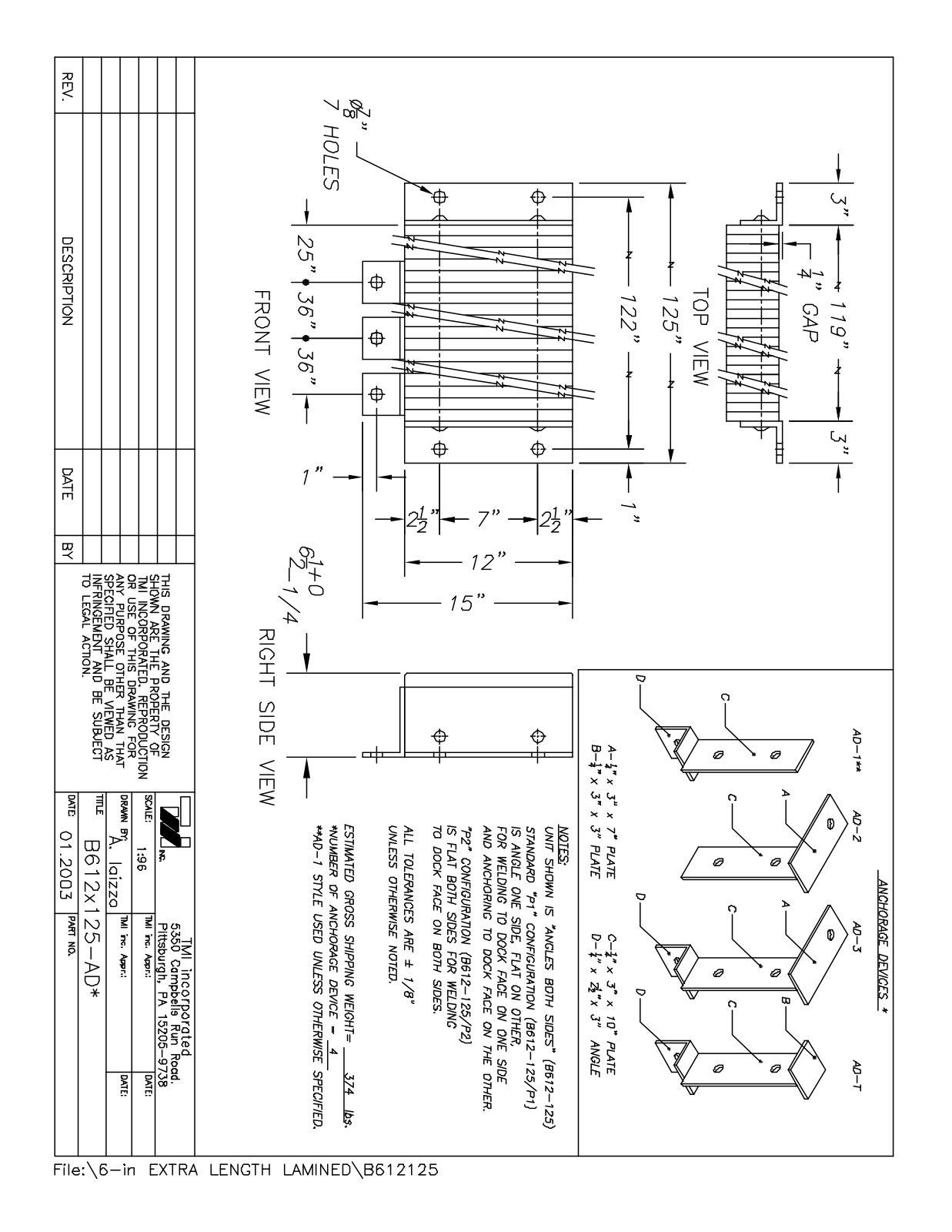 Tmi B612125 User Manual