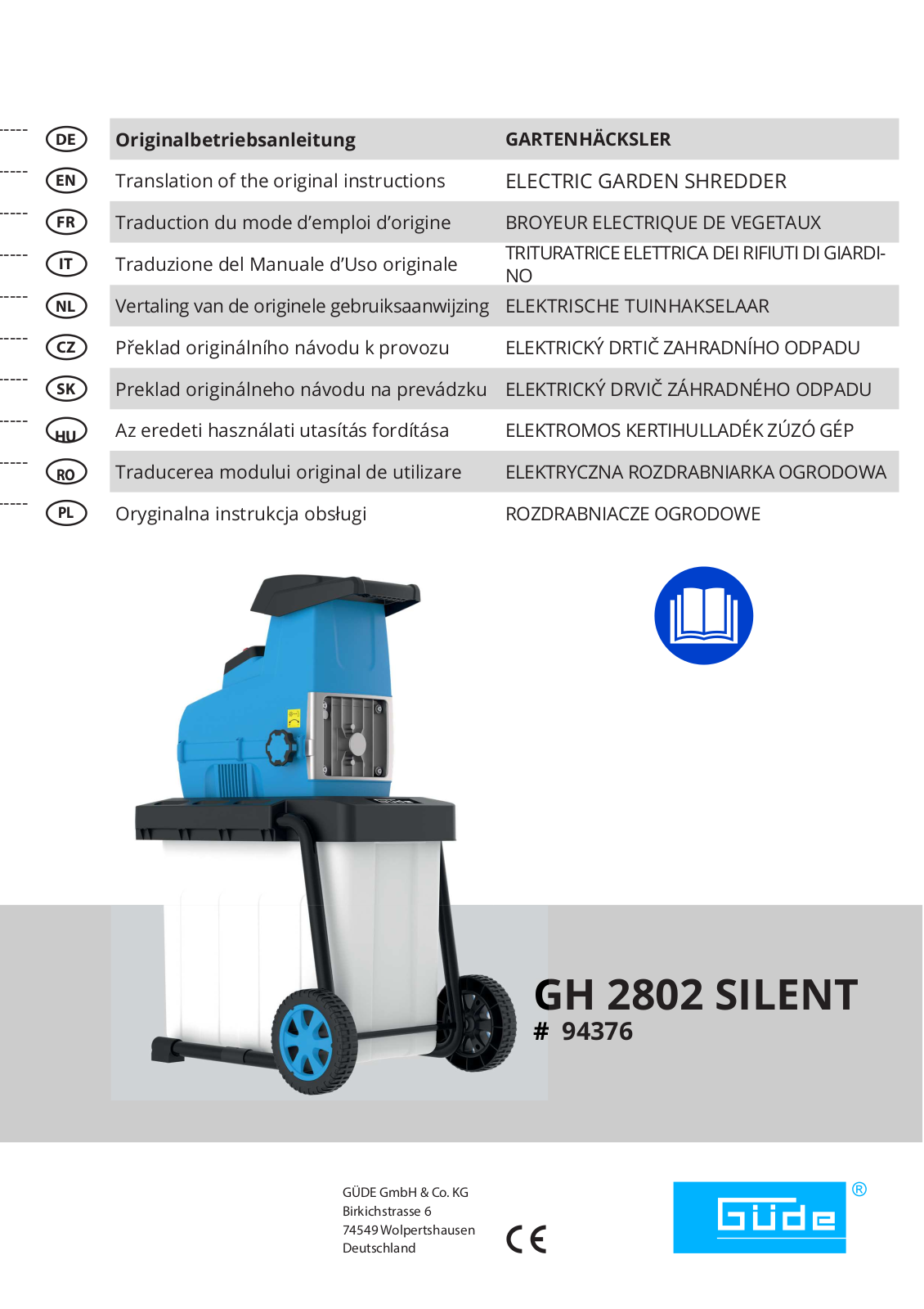 Güde GH2802 SILENT User Manual