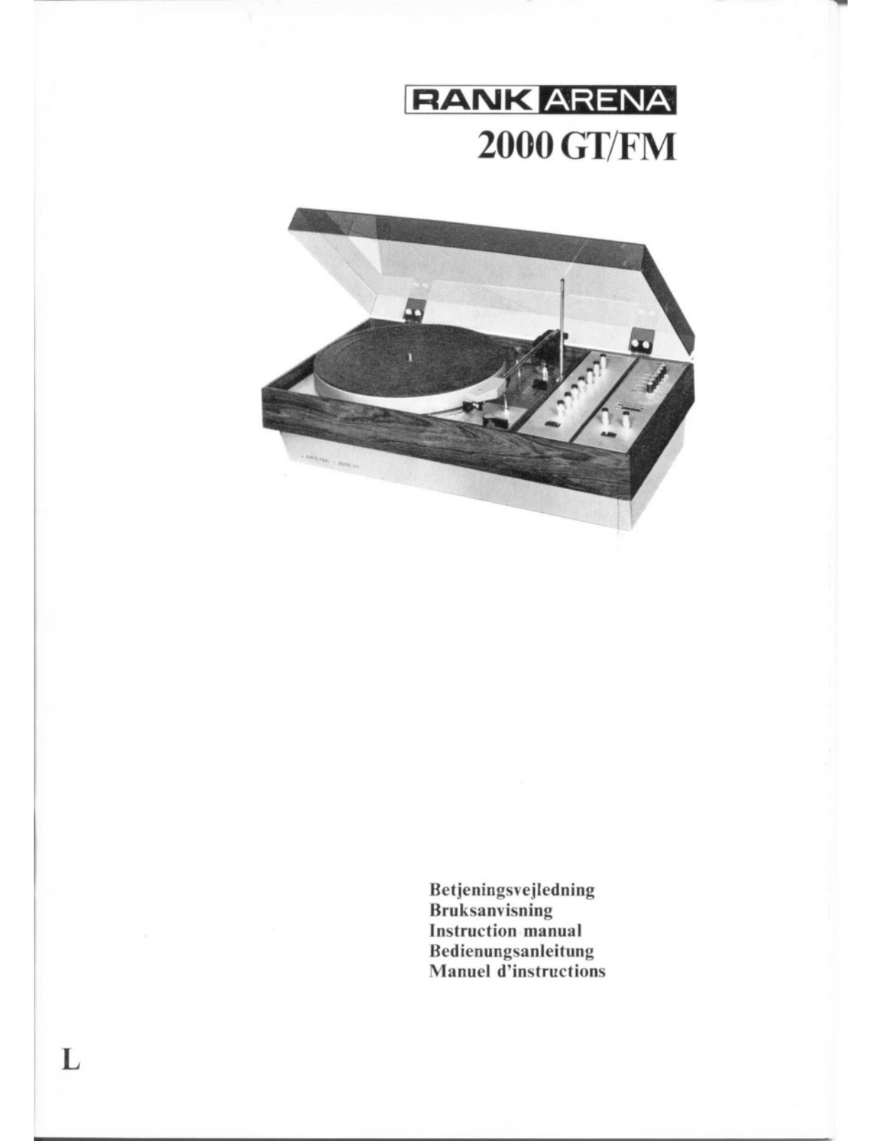 Rank Arena 2000GT User guide - ManualMachine.com