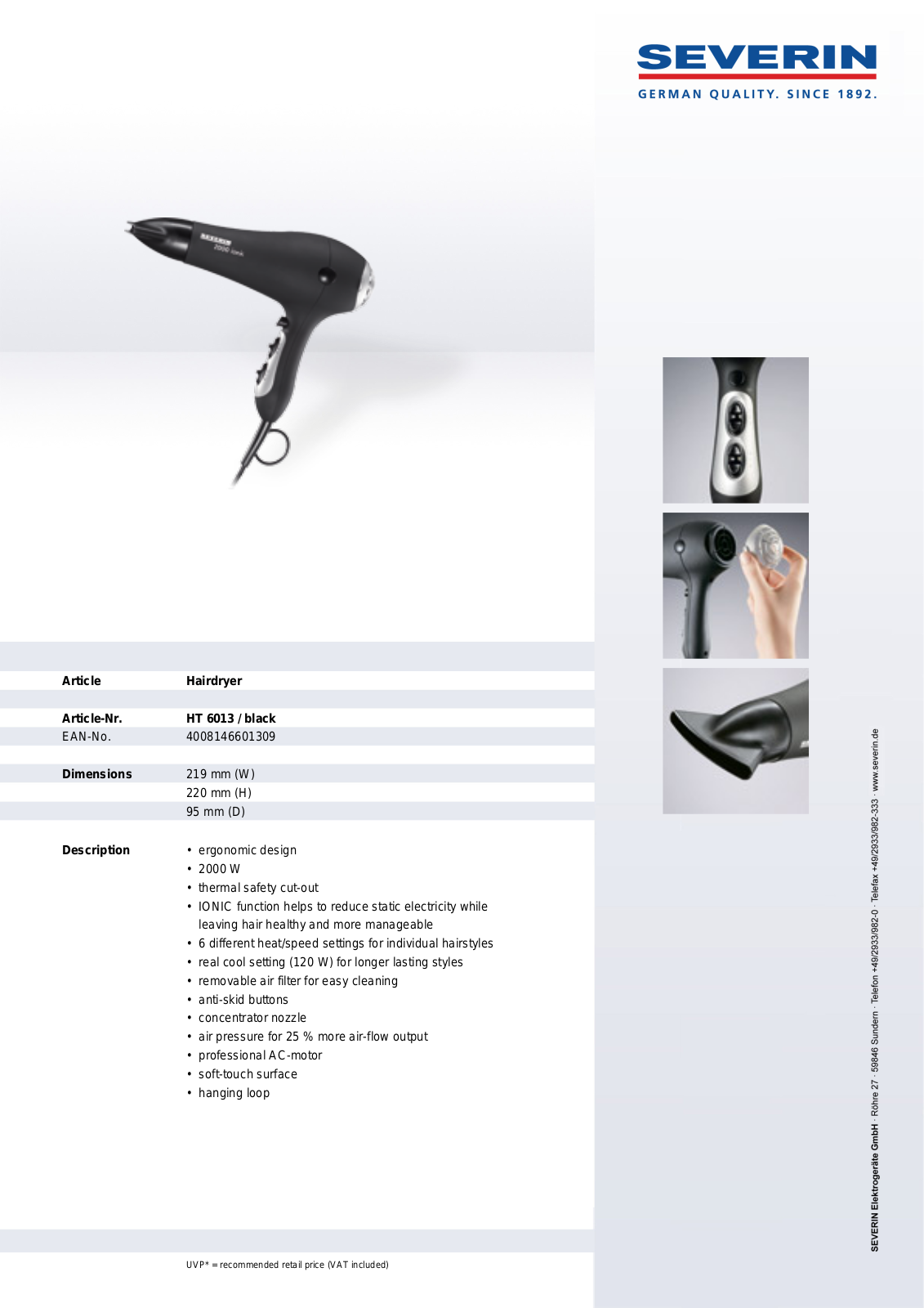 Severin HT 6013 User Manual