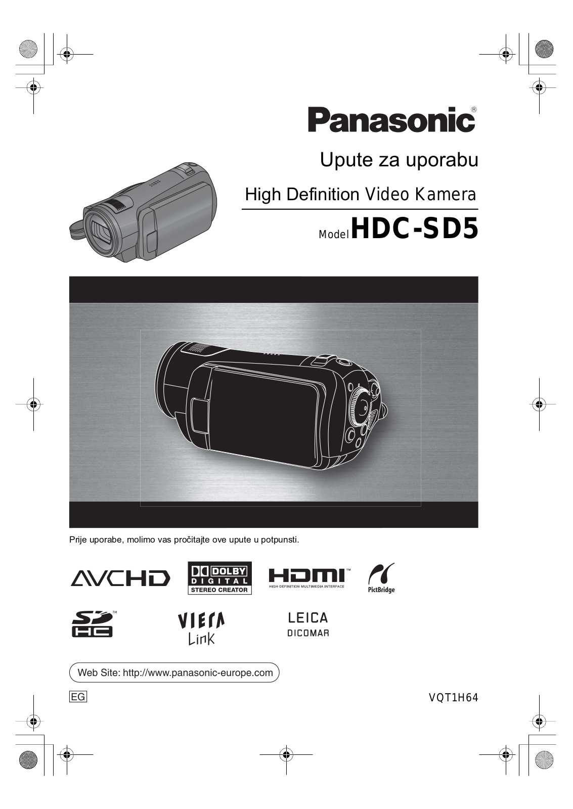 Panasonic HDC-SD5 User Manual