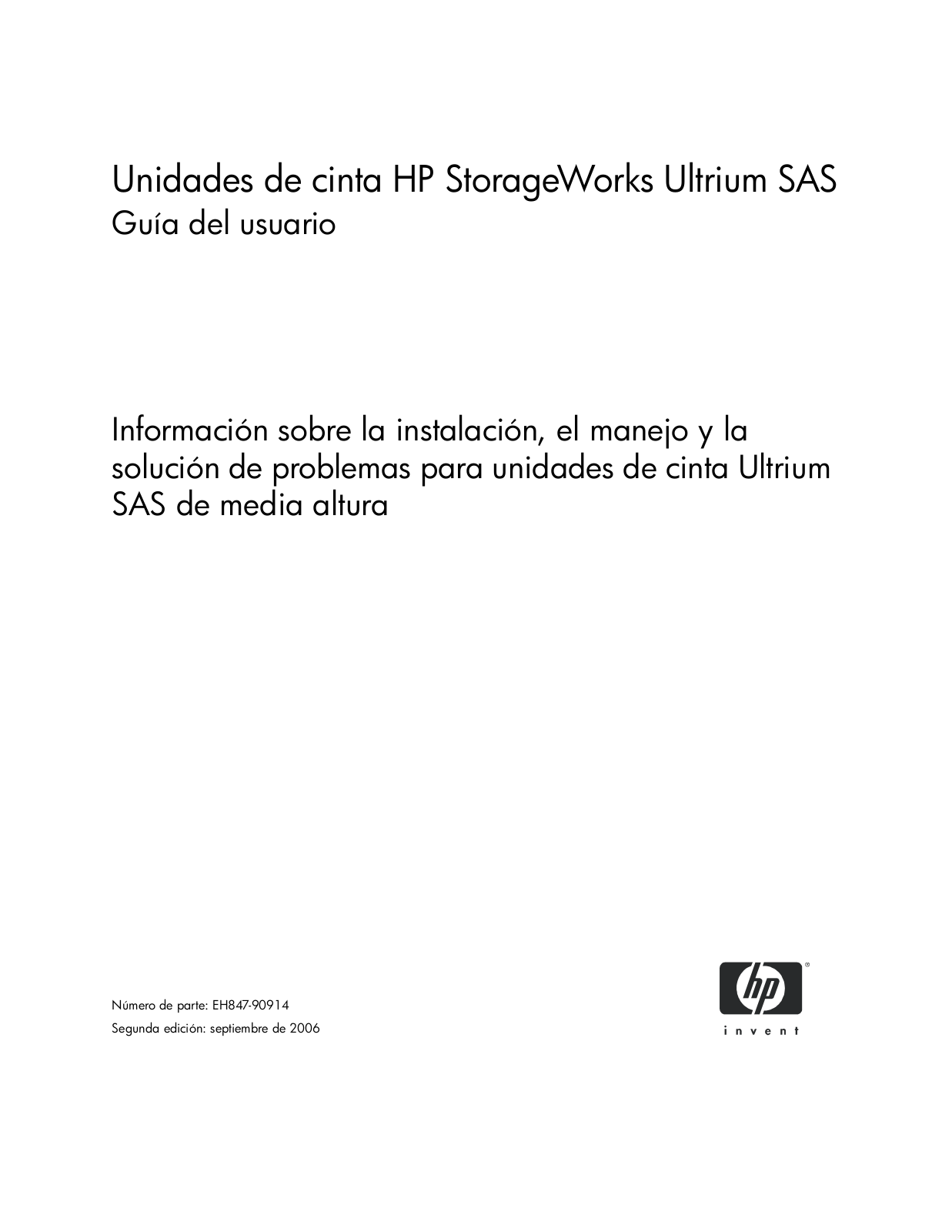 Hp STORAGEWORKS ULTRIUM 448 User Manual