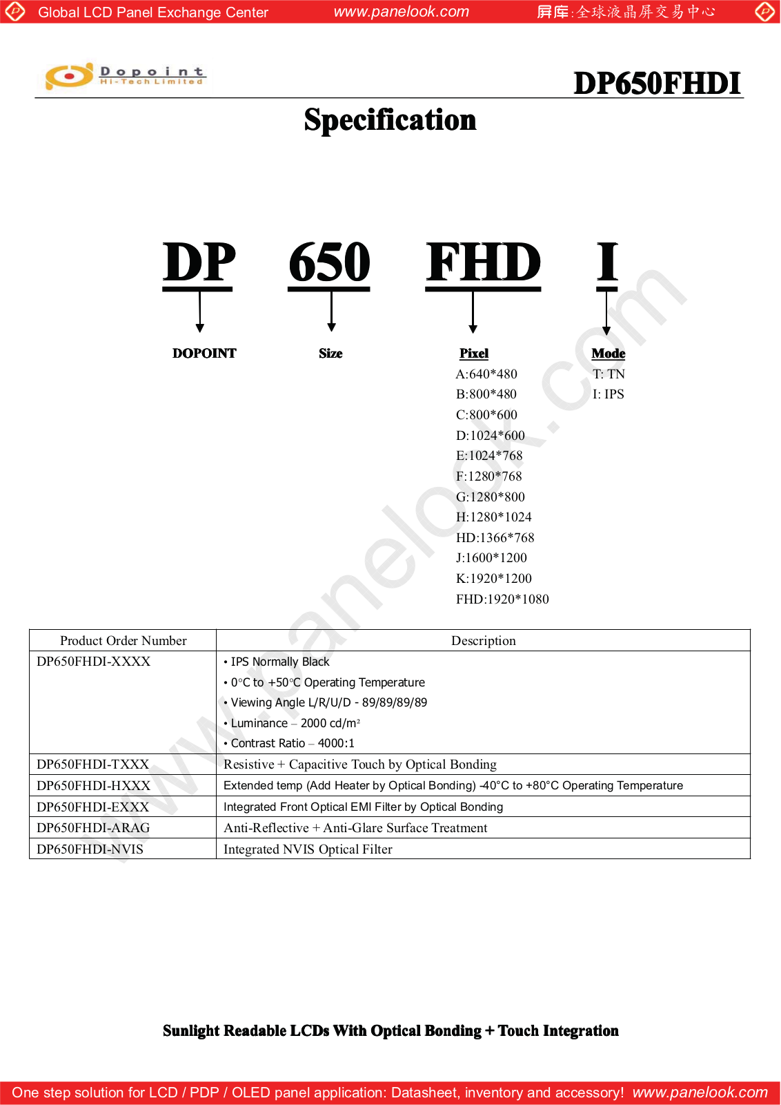 Dopoint DP650FHDI Specification