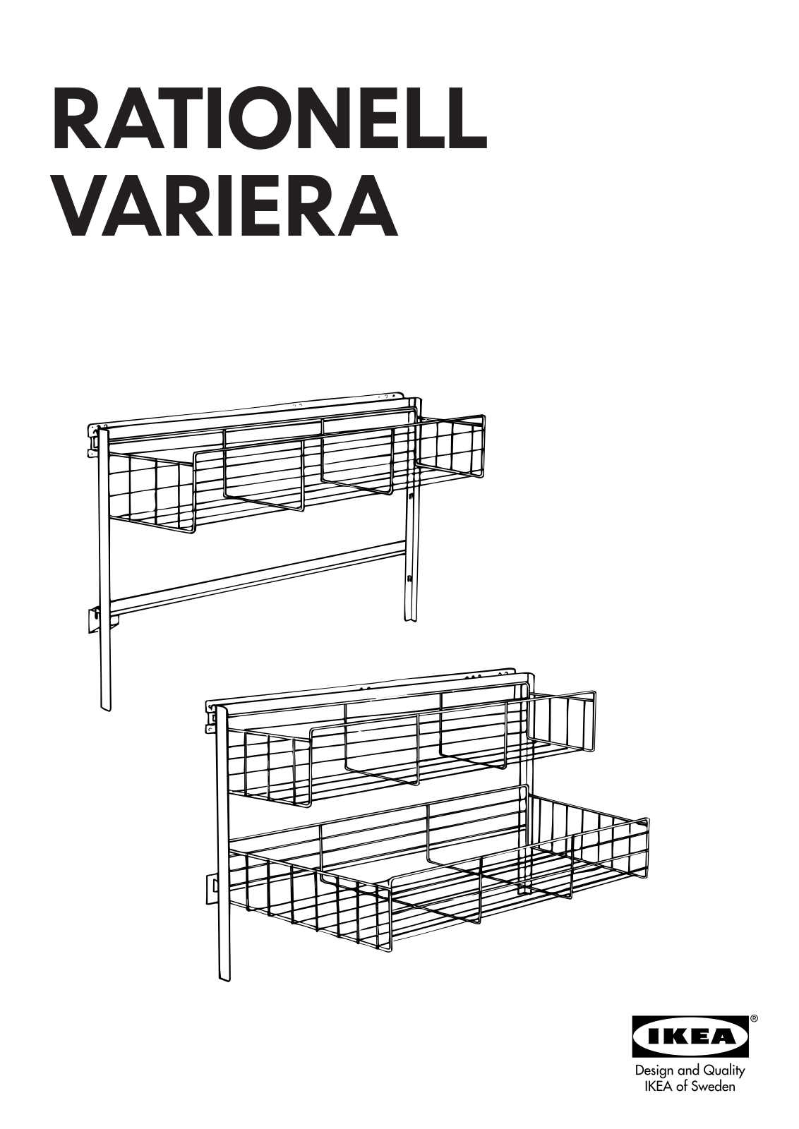 IKEA RATIONELL VARIERA PULL-OUT BASKET Assembly Instruction