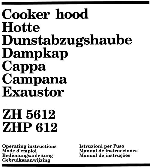 Zanussi ZH5612W/E, ZH5612B, ZH5612N, ZH5612NX, ZH5612W Manual